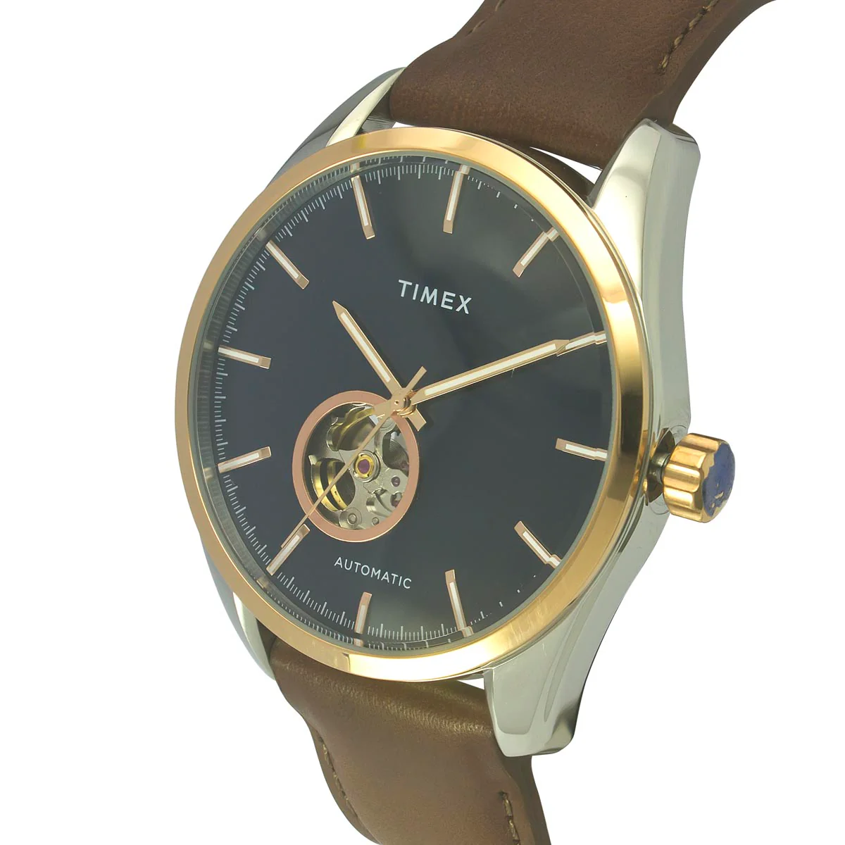 Timex E Class Men's Blue Dial Round Case Automatic Function Watch -TWEG17508 - Image 3