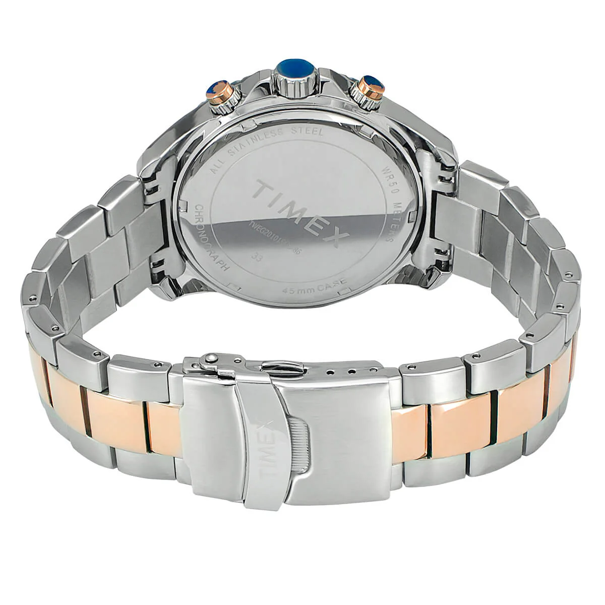 Timex E Class Men's Blue  Dial Round Case Chronograph Date Function Watch -TWEG20101 - Image 3