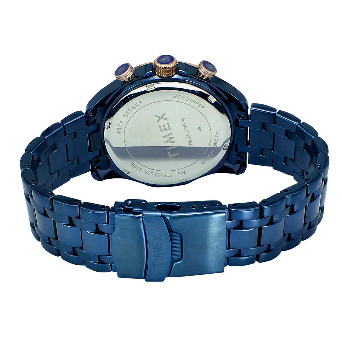 Timex E Class Men's Blue  Dial Round Case Chronograph Function Watch -TWEG20300 - Image 3
