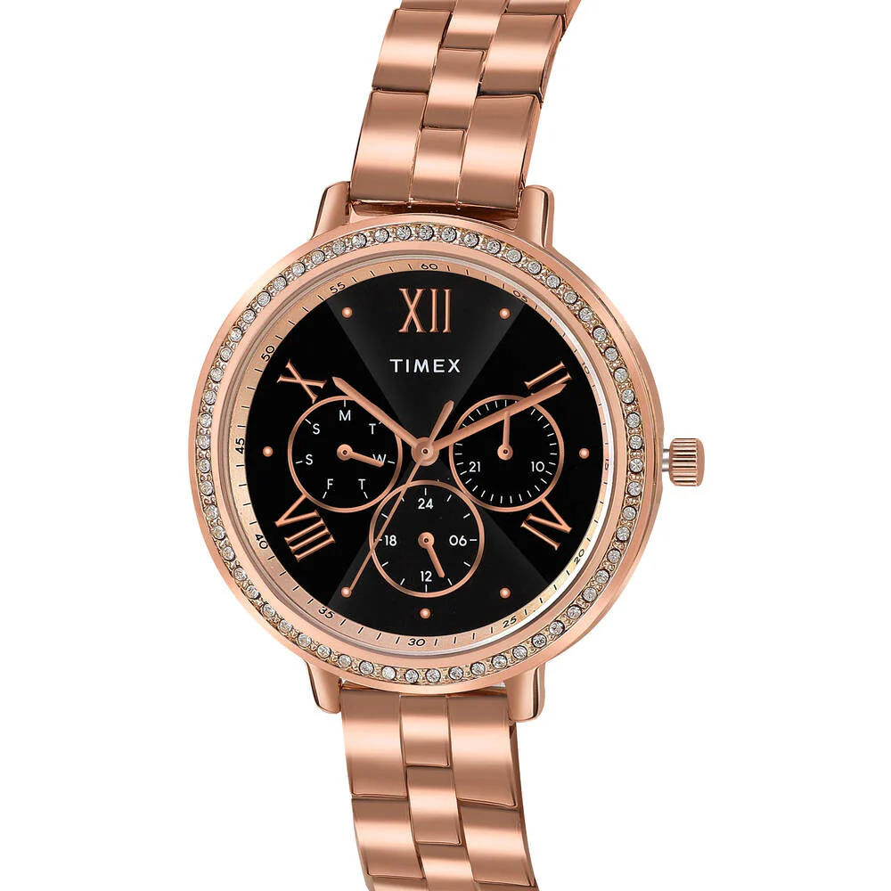 Timex Multifunction Analog Black Dial Women Watch - TW000Z503 - Image 2