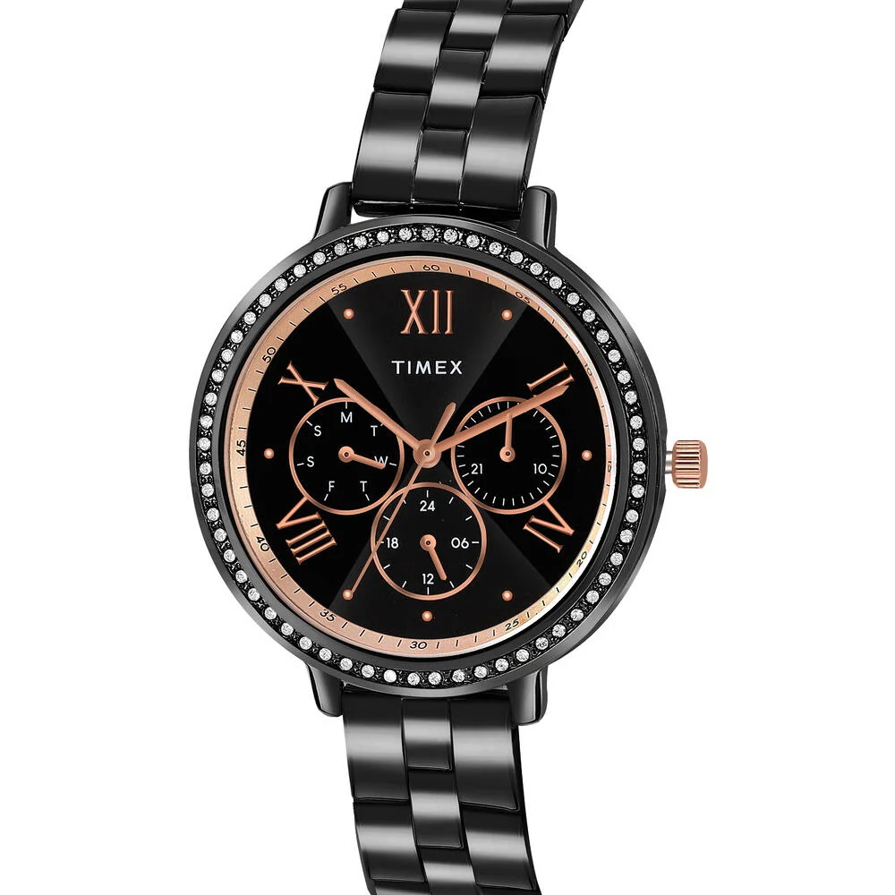 Timex Multifunction Analog Black Dial Women Watch - TW000Z505 - Image 2