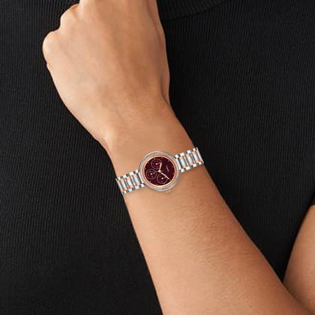 Timex Multifunction Analog Maroon Dial Women Watch - TW000Z301 - Image 5