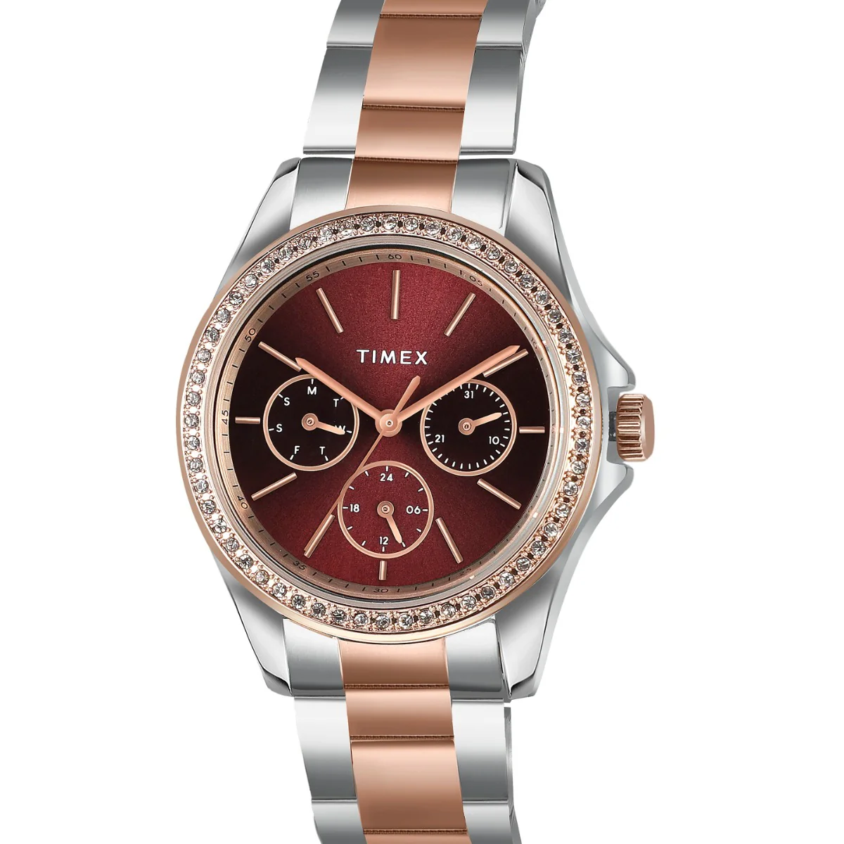 Timex Multifunction Analog Maroon Dial Women Watch - TW000Z401 - Image 2