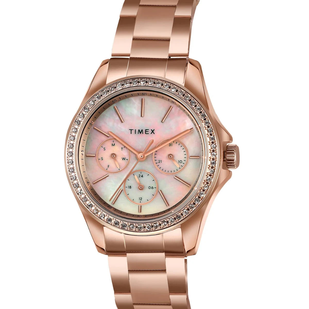 Timex Multifunction Analog Mother of Pearl White Dial Women Watch - TW000Z403 - Image 2
