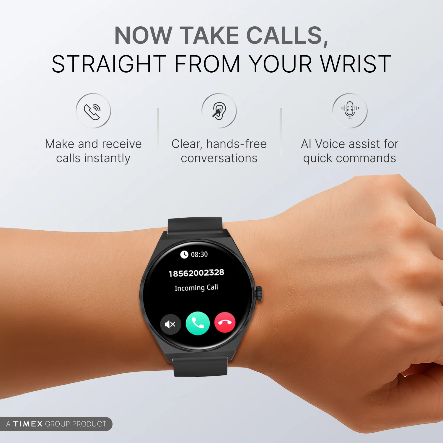 TIMEX Smart Neo 1.43 inches (3.6cm) AMOLED Display with  BT Calling Smartwatch for Unisex - TWTXW1200T - Image 2