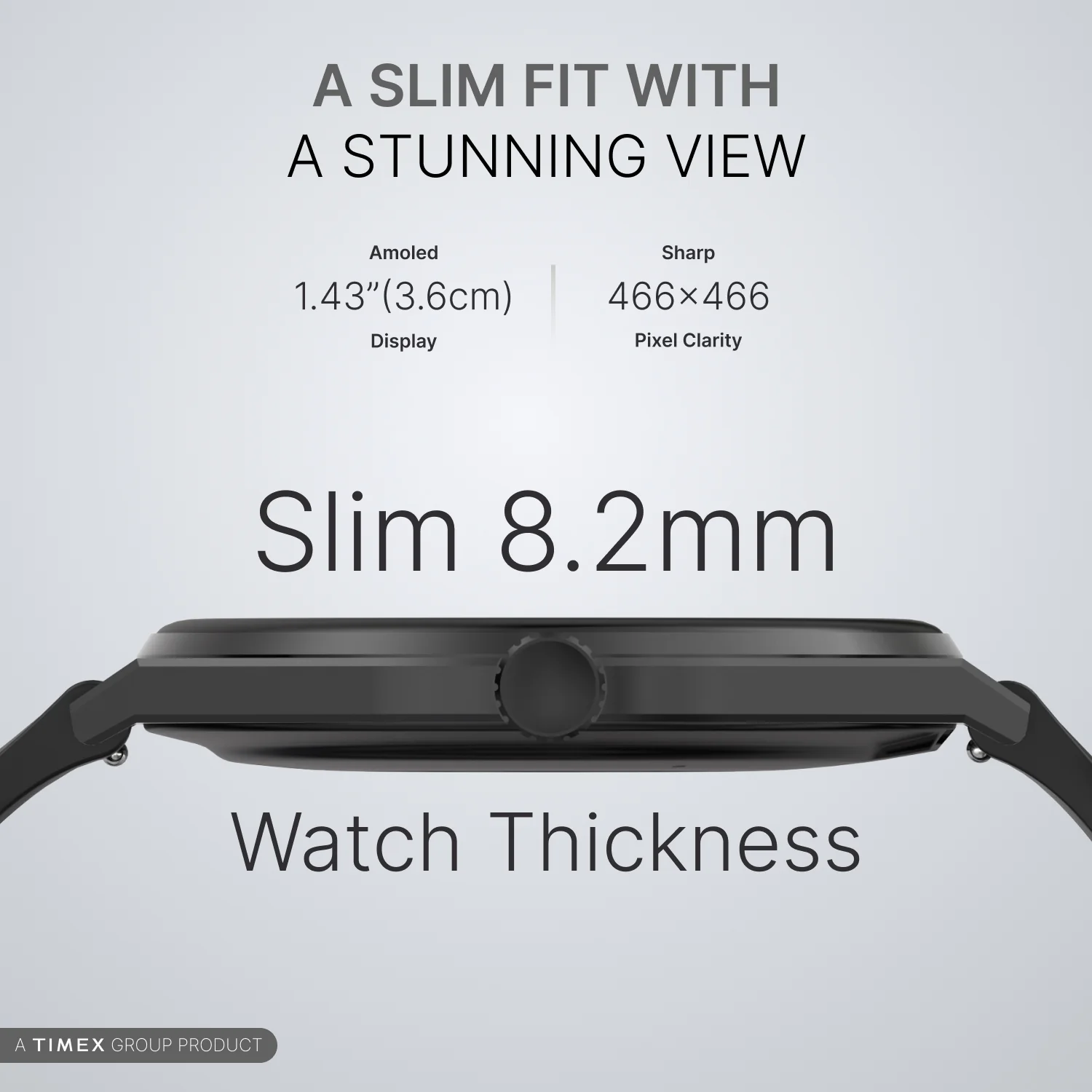 TIMEX Smart Neo 1.43 inches (3.6cm) AMOLED Display with  BT Calling Smartwatch for Unisex - TWTXW1200T - Image 3