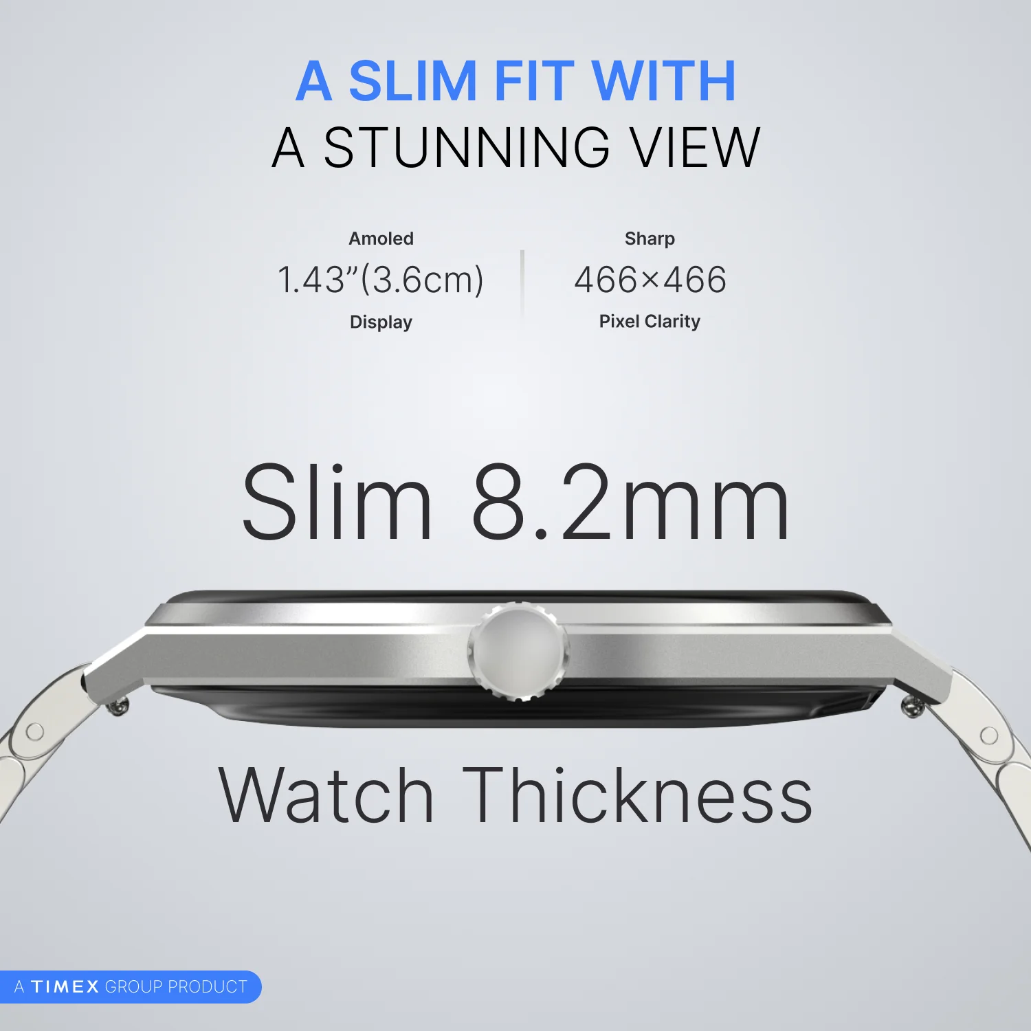 TIMEX Smart Neo 1.43 inches (3.6cm) AMOLED Display with  BT Calling Smartwatch for Unisex - TWTXW1202T - Image 3
