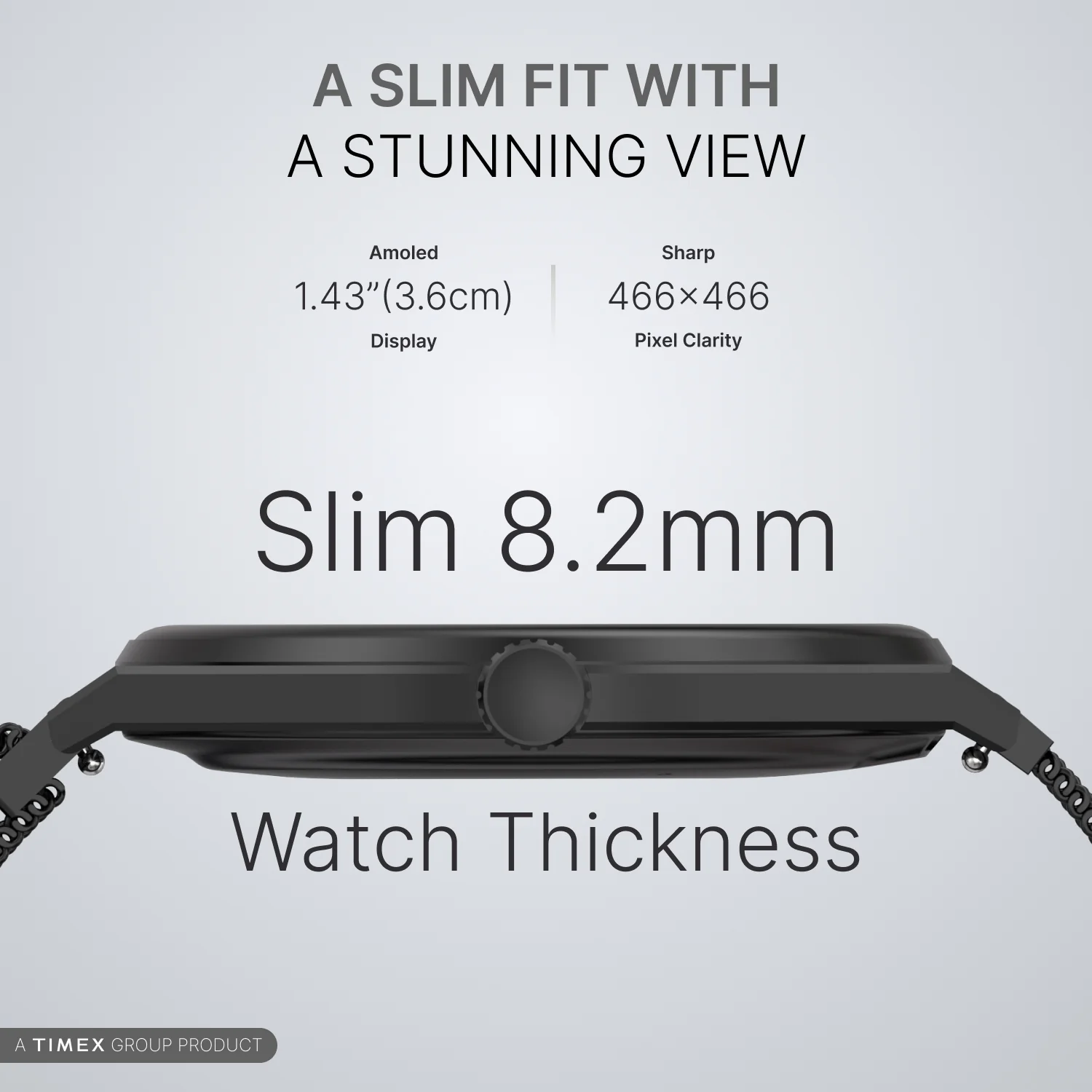 TIMEX Smart Neo 1.43 inches (3.6cm) AMOLED Display with  BT Calling Smartwatch for Unisex - TWTXW1204T - Image 3