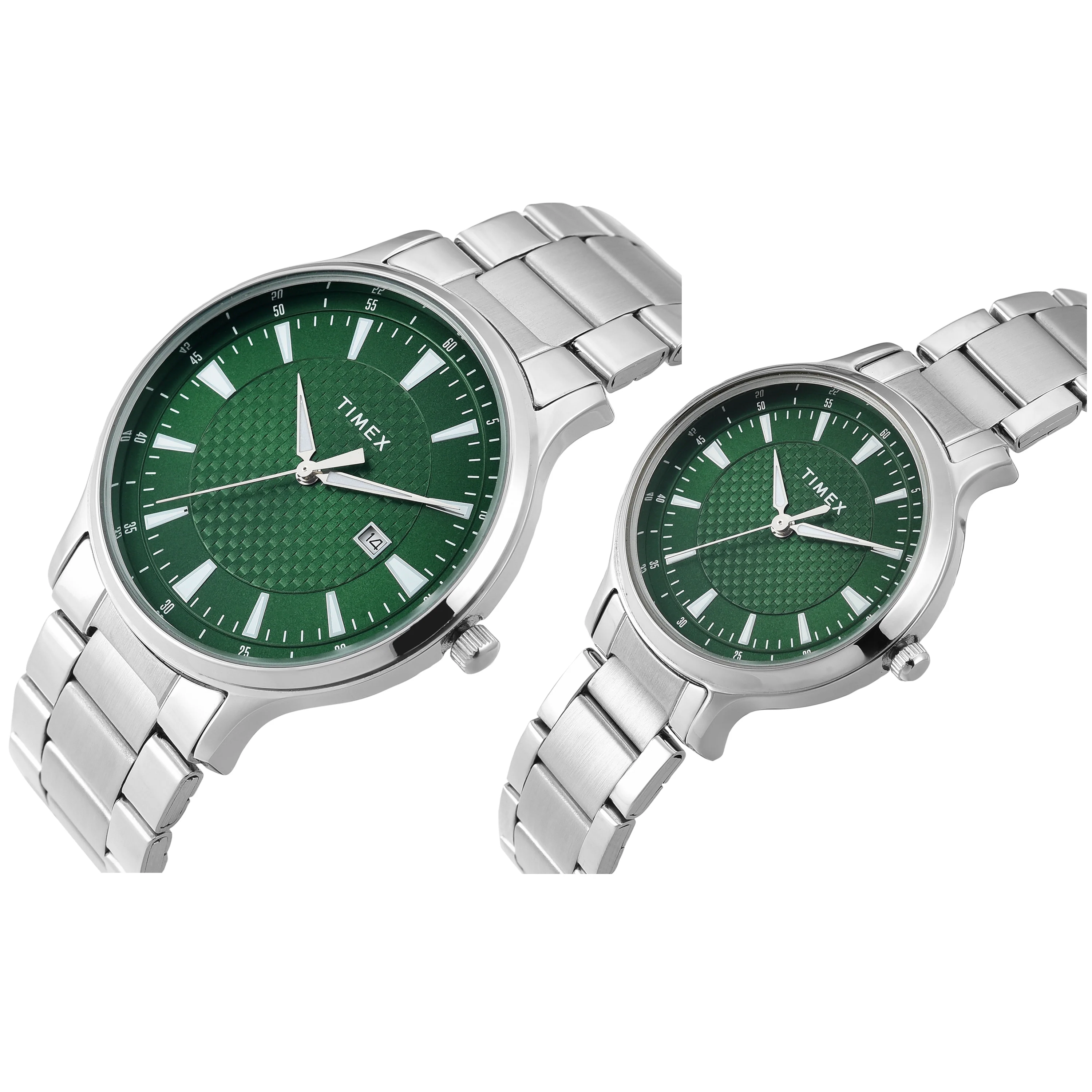 Timex Pair Green Round Dial Analog Watch - TW00PR321 - Image 2