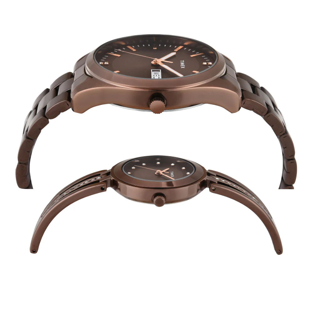 Timex Pairs Brown Round Analog Dial Watch- TW00PR311 - Image 4