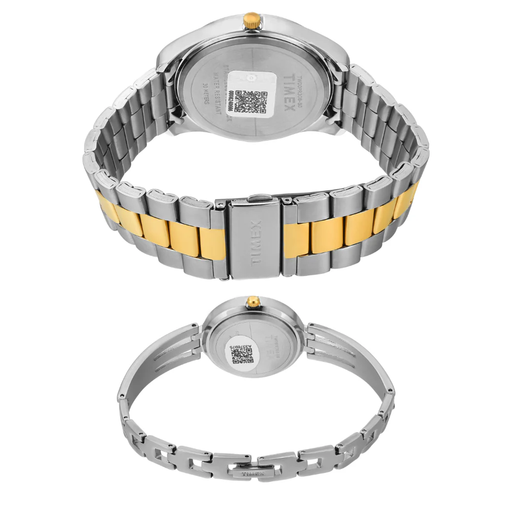 Timex Pairs Silver Round Analog Dial Watch- TW00PR308 - Image 4