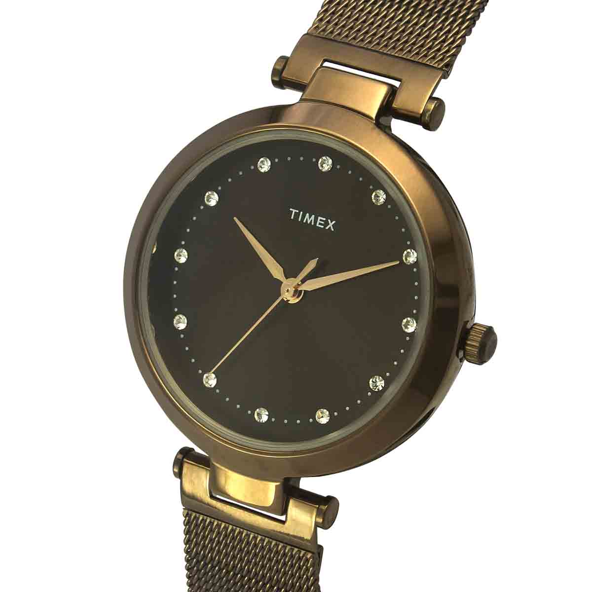 Timex Fashion Women's Brown Dial Round Case 3 Hands Function Watch -TWEL11825 - Image 2