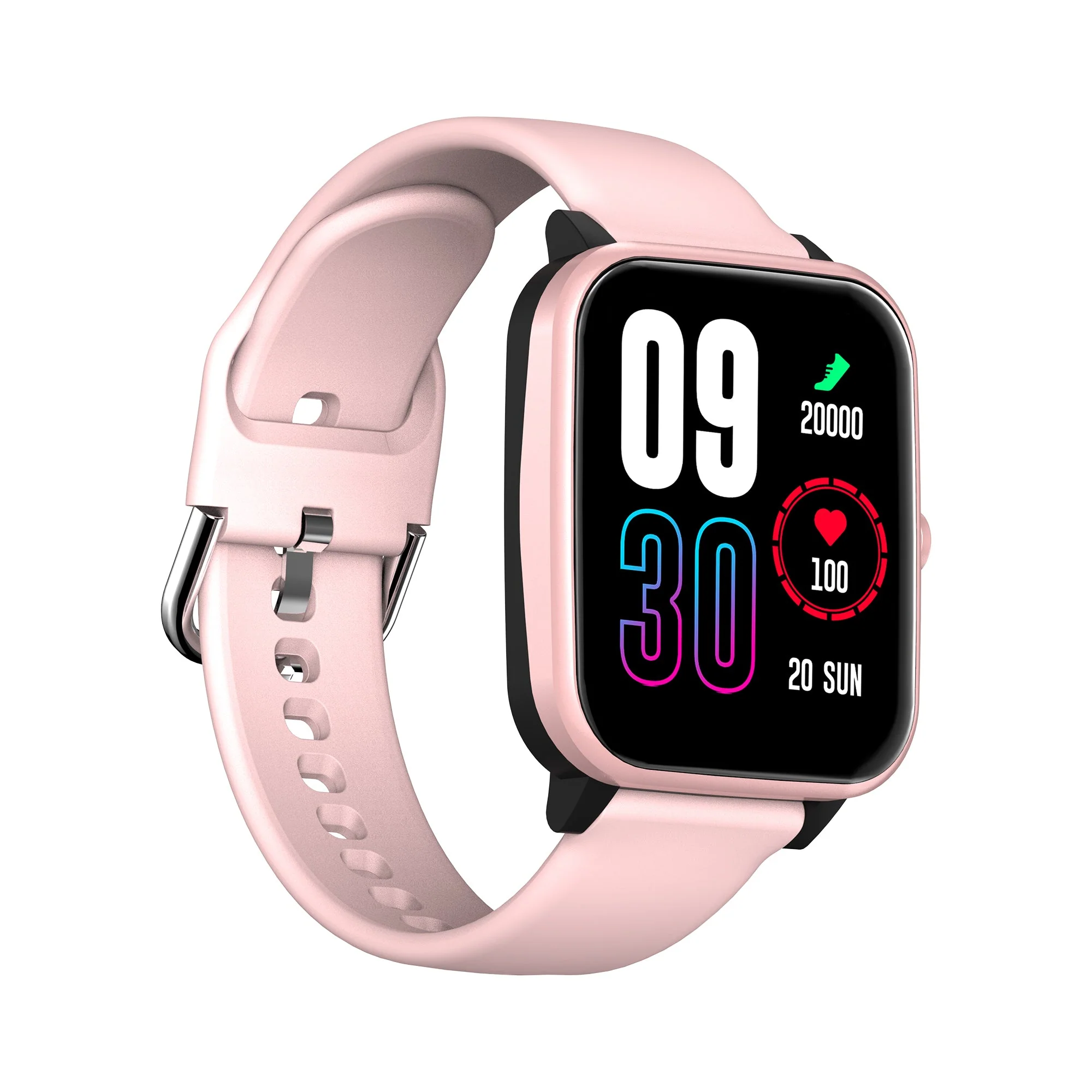 Timex Premium Quality Multifunction Unisex Smartwatch Black Dial and Pink Band Digital Watch, Rectangular Dial with 45mm Case width - TWTXW207T - Image 3