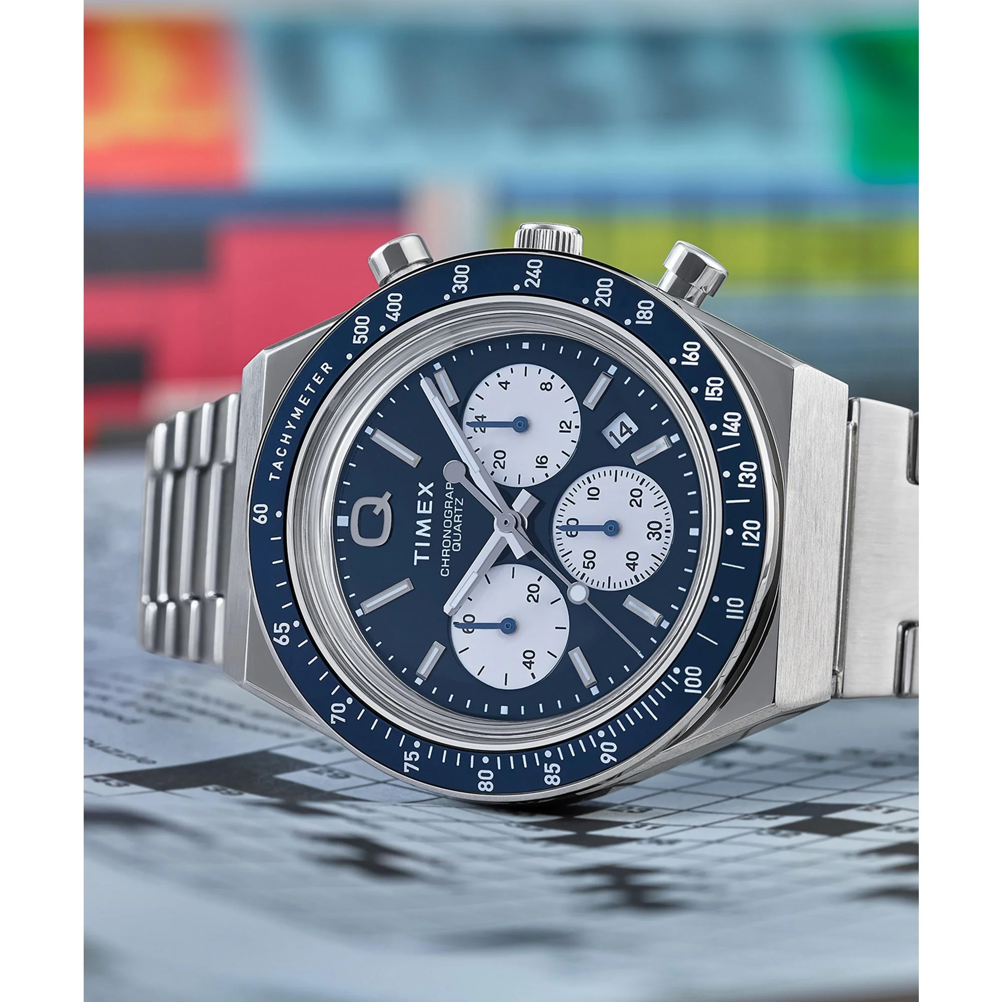 TIMEX Q Blue Round Dial Analog Men's Watch - TWEG26403 - Image 2
