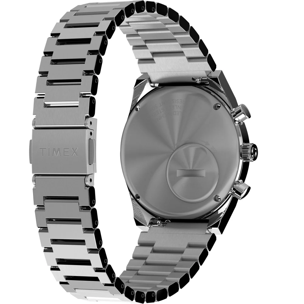 Q Timex Falcon Eye Chronograph 40mm Stainless Steel Bracelet Watch - Image 2