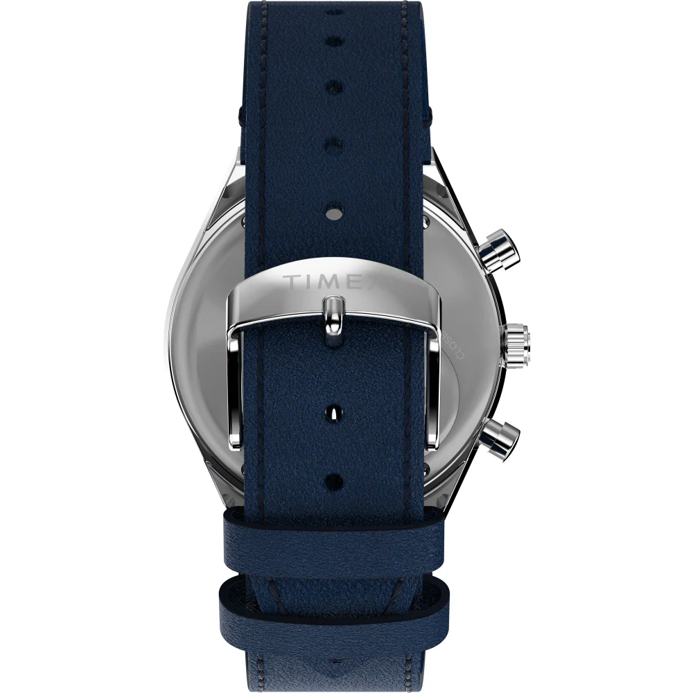 Q Timex Chronograph 40mm Leather Strap Watch - Image 4