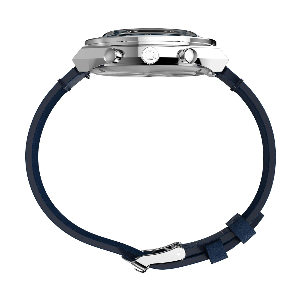 Q Timex Chronograph 40mm Leather Strap Watch - Image 5