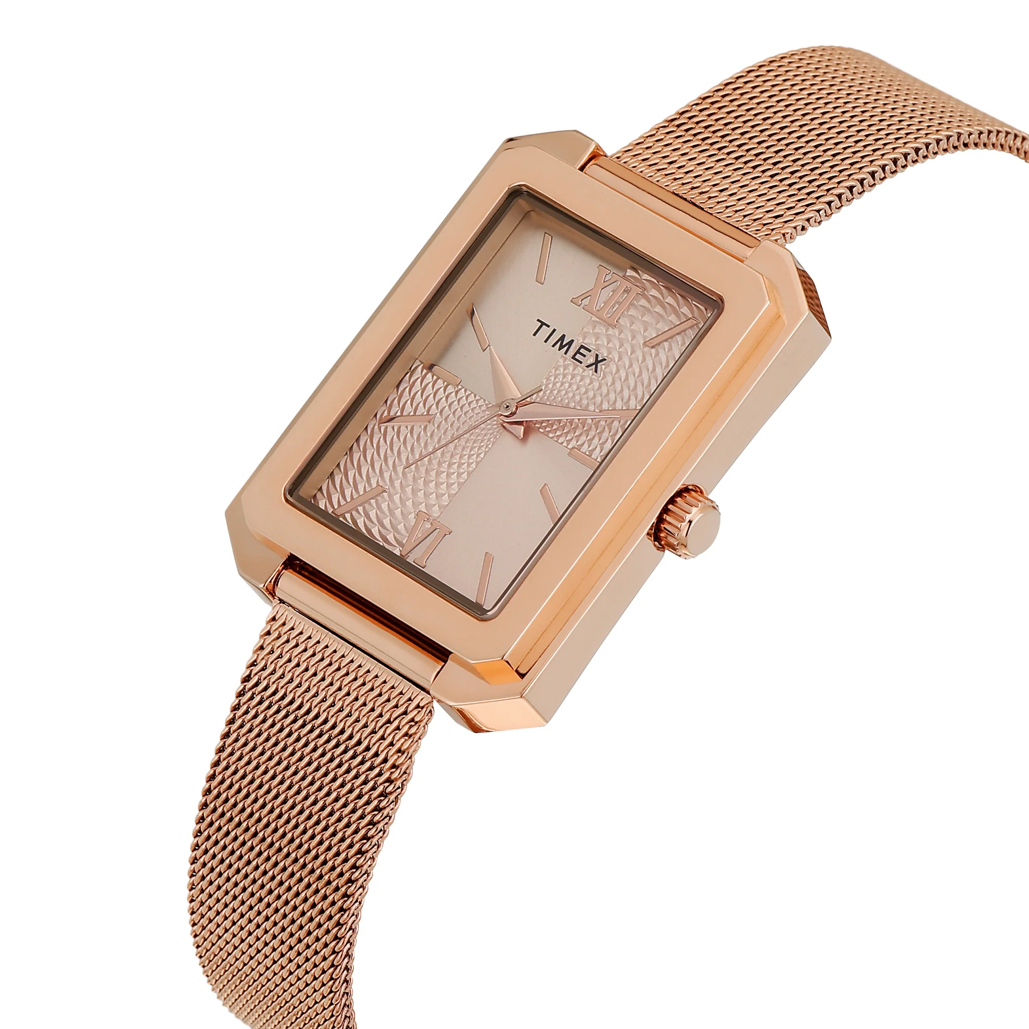 Timex Rose GoldRectangle Dial Analog Women's Watch - TWEL233SMU02 - Image 2
