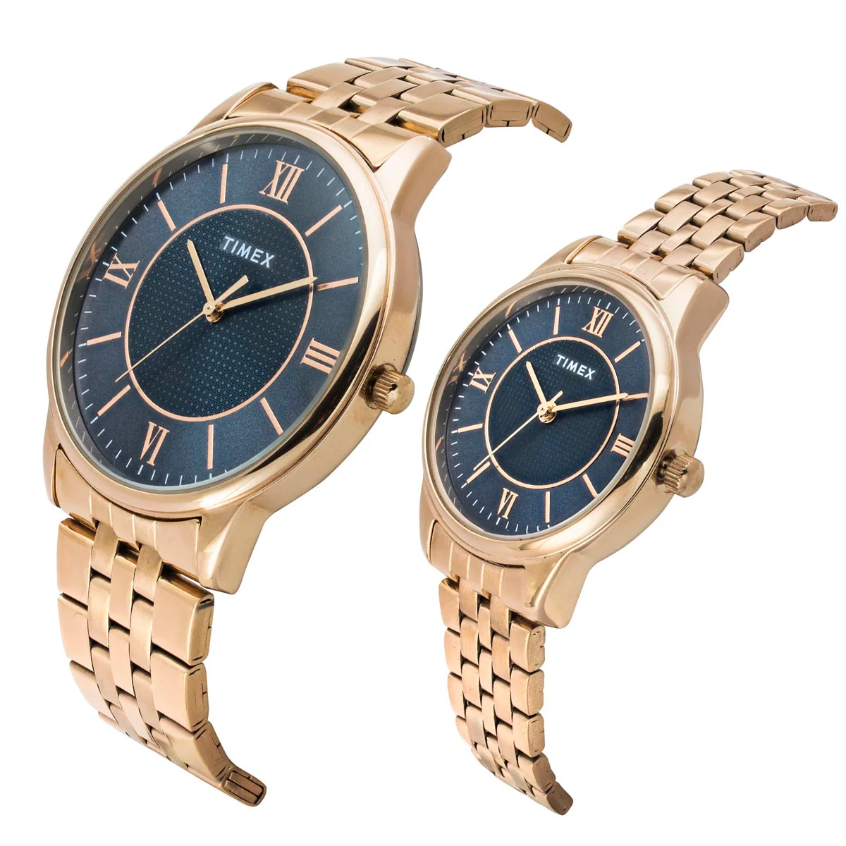 TIMEX Round Blue Dial Analog Pair's Watch - TW00PR332 - Image 2