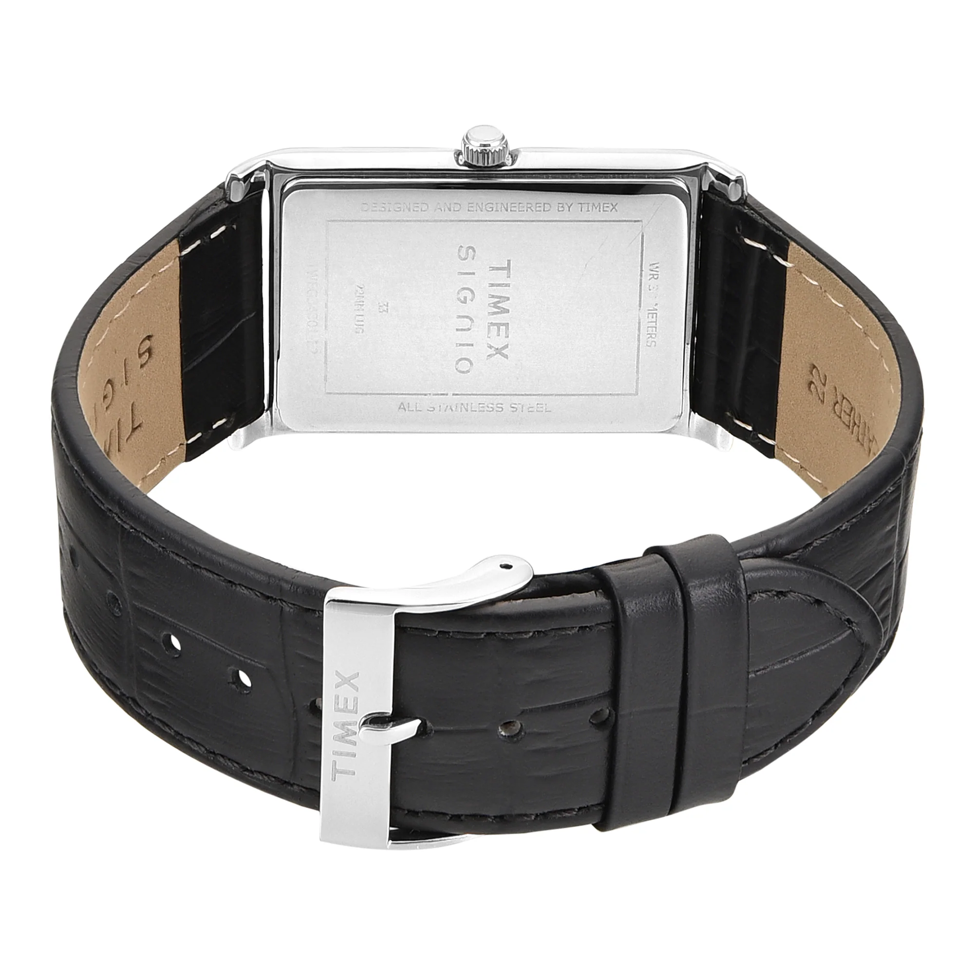 Timex Signio Rectangle 28mm Silver Dial Analog Men Watch - TWEG34301 - Image 2
