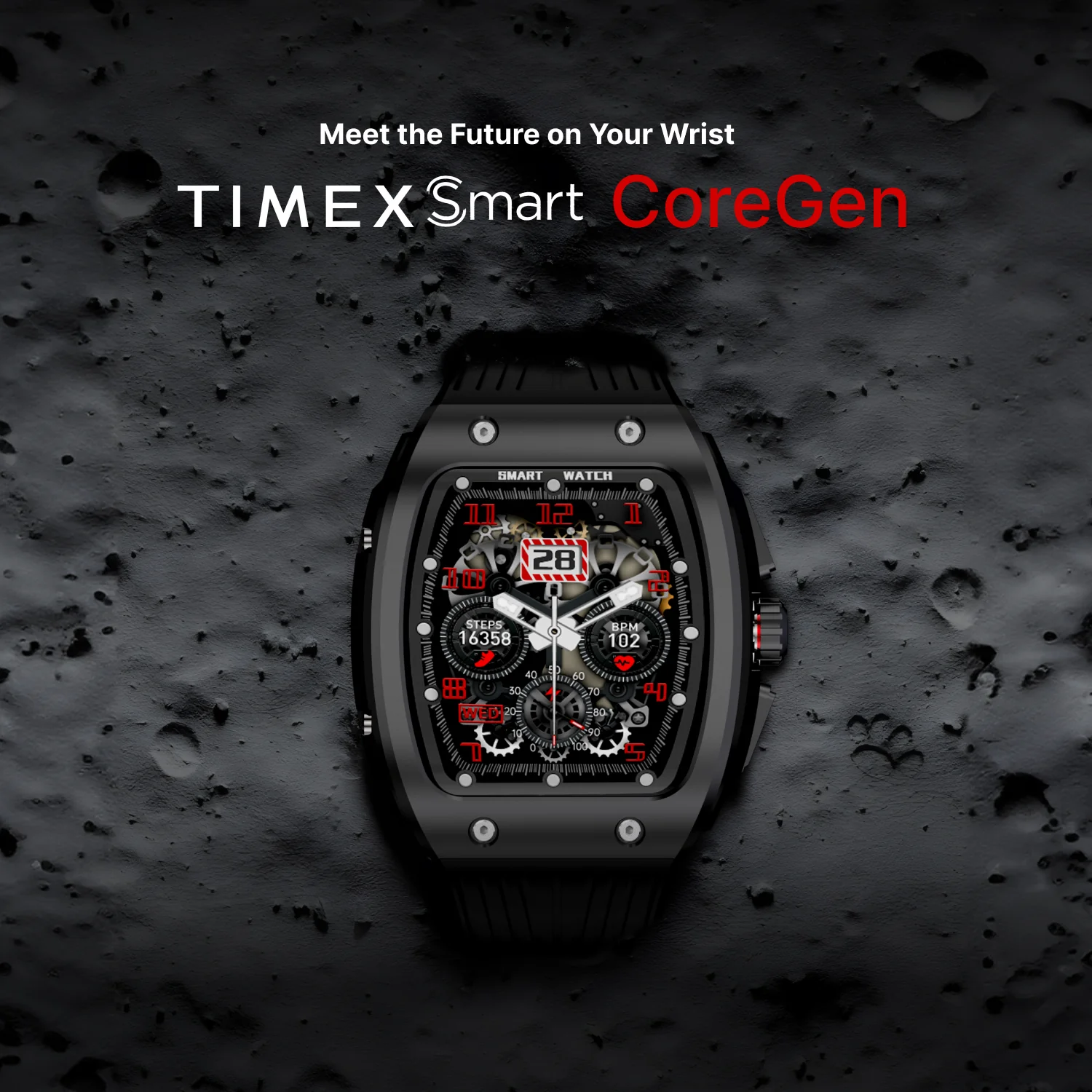 Timex Smart Coregen 1.76 inches (4.47 cm) Display with Functional Crown and BT Calling Smartwatch For Unisex - TWTXW900T - Image 3