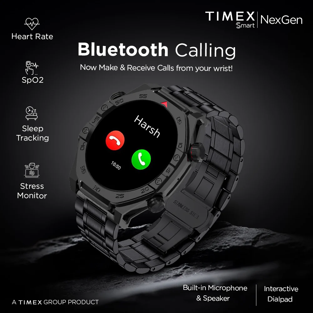 Timex Smart NexGen 1.43 inches (3.6cm) Display with Functional Crown and BT Calling Smartwatch For Unisex - TWTXW700T - Image 2