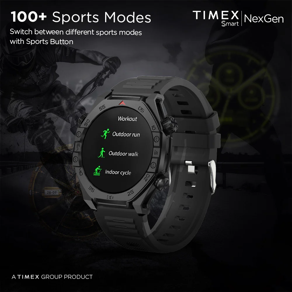 Timex Smart NexGen 1.43 inches (3.6cm) Display with Functional Crown and BT Calling Smartwatch For Unisex - TWTXW702T - Image 9