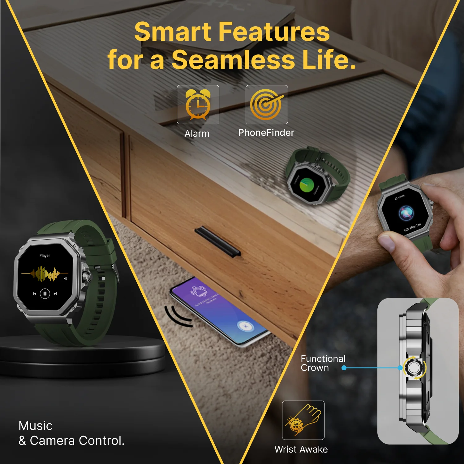 TIMEX Smart Nova 1.43 inches (3.6cm) AMOLED Display with Functional Crown and BT Calling Smartwatch for Unisex - TWTXW1002T - Image 6