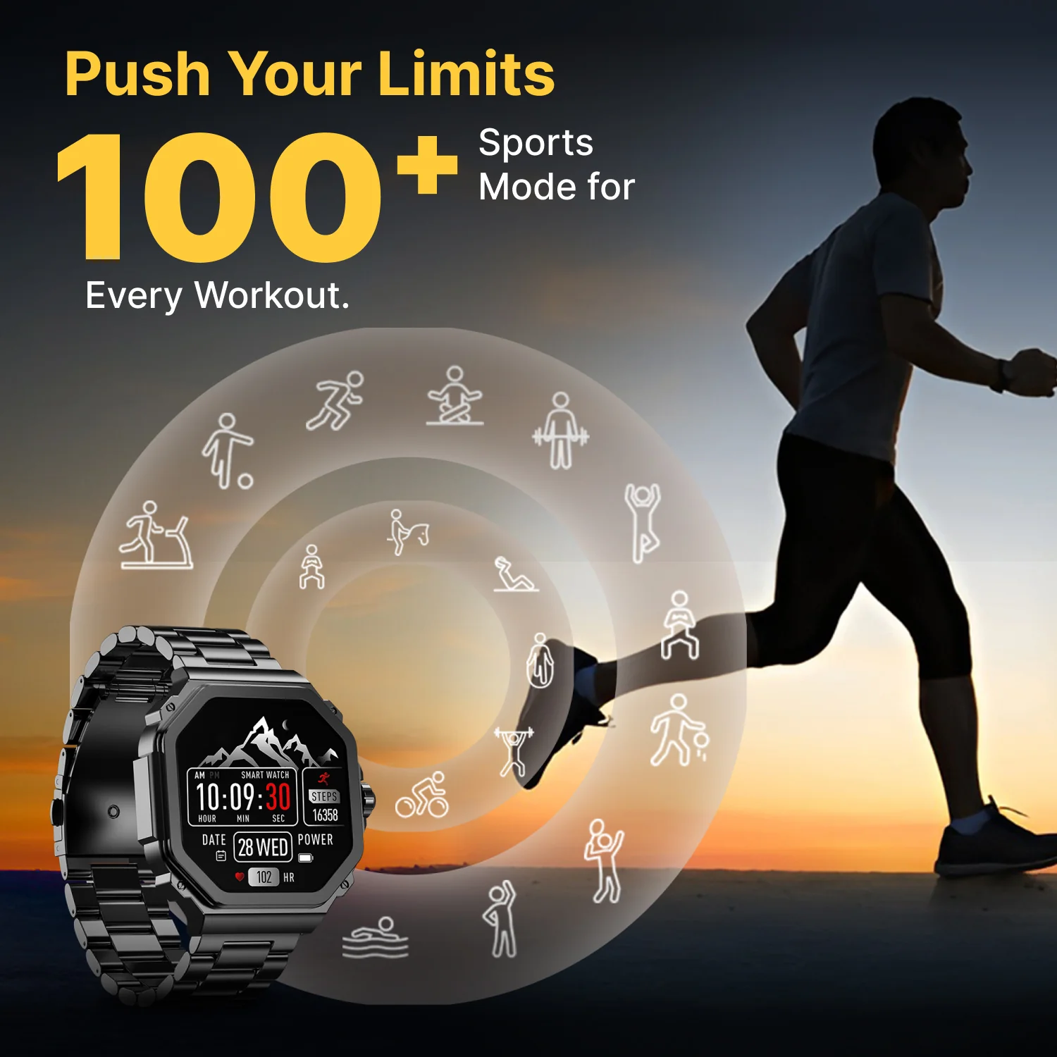 TIMEX Smart Nova 1.43 inches (3.6cm) AMOLED Display with Functional Crown, Stainless Steel Bracelet and BT Calling Smartwatch for Unisex - TWTXW1003T - Image 7
