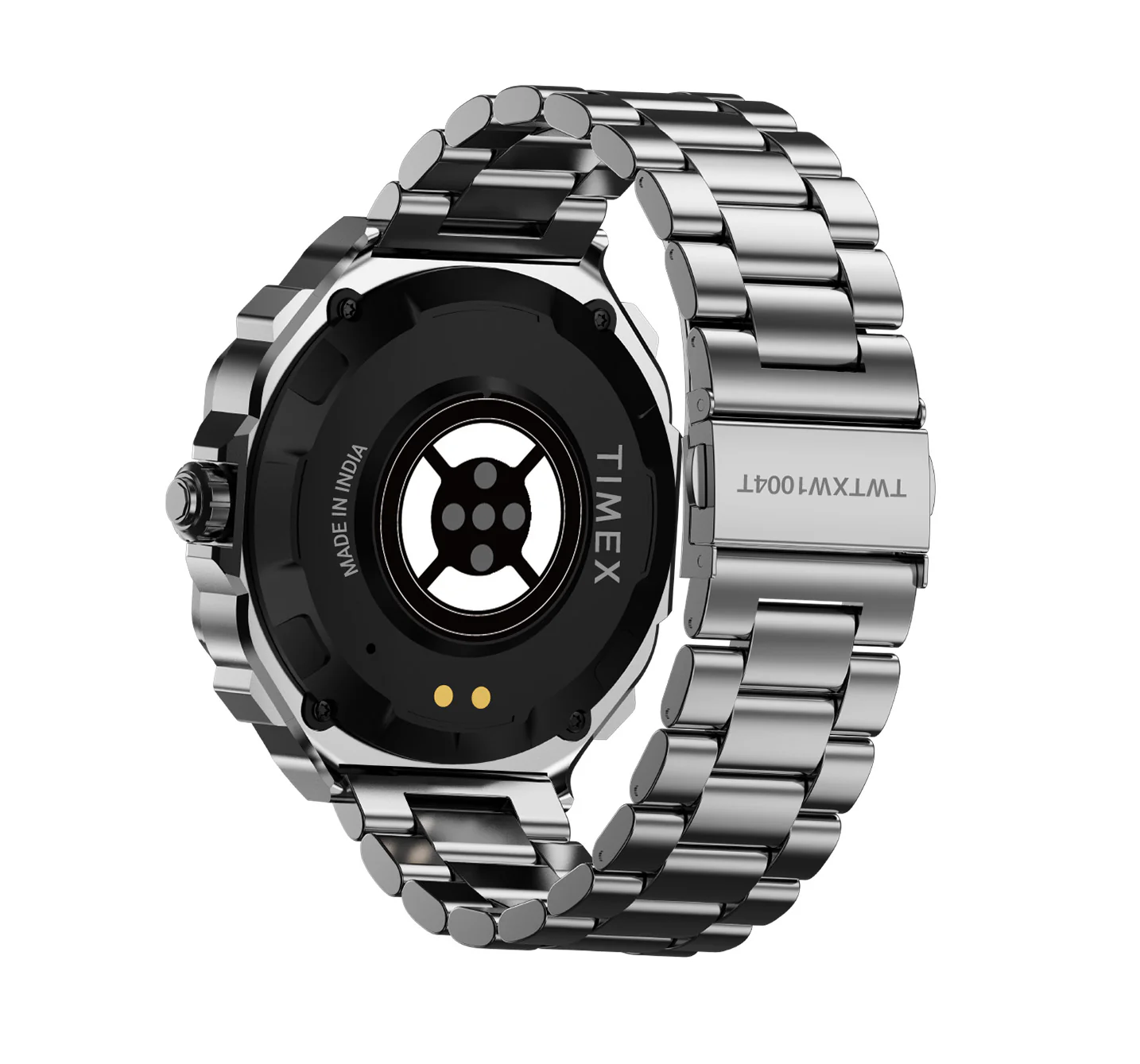 TIMEX Smart Nova 1.43 inches (3.6cm) AMOLED Display with Functional Crown, Stainless Steel Bracelet and BT Calling Smartwatch for Unisex - TWTXW1004T - Image 3