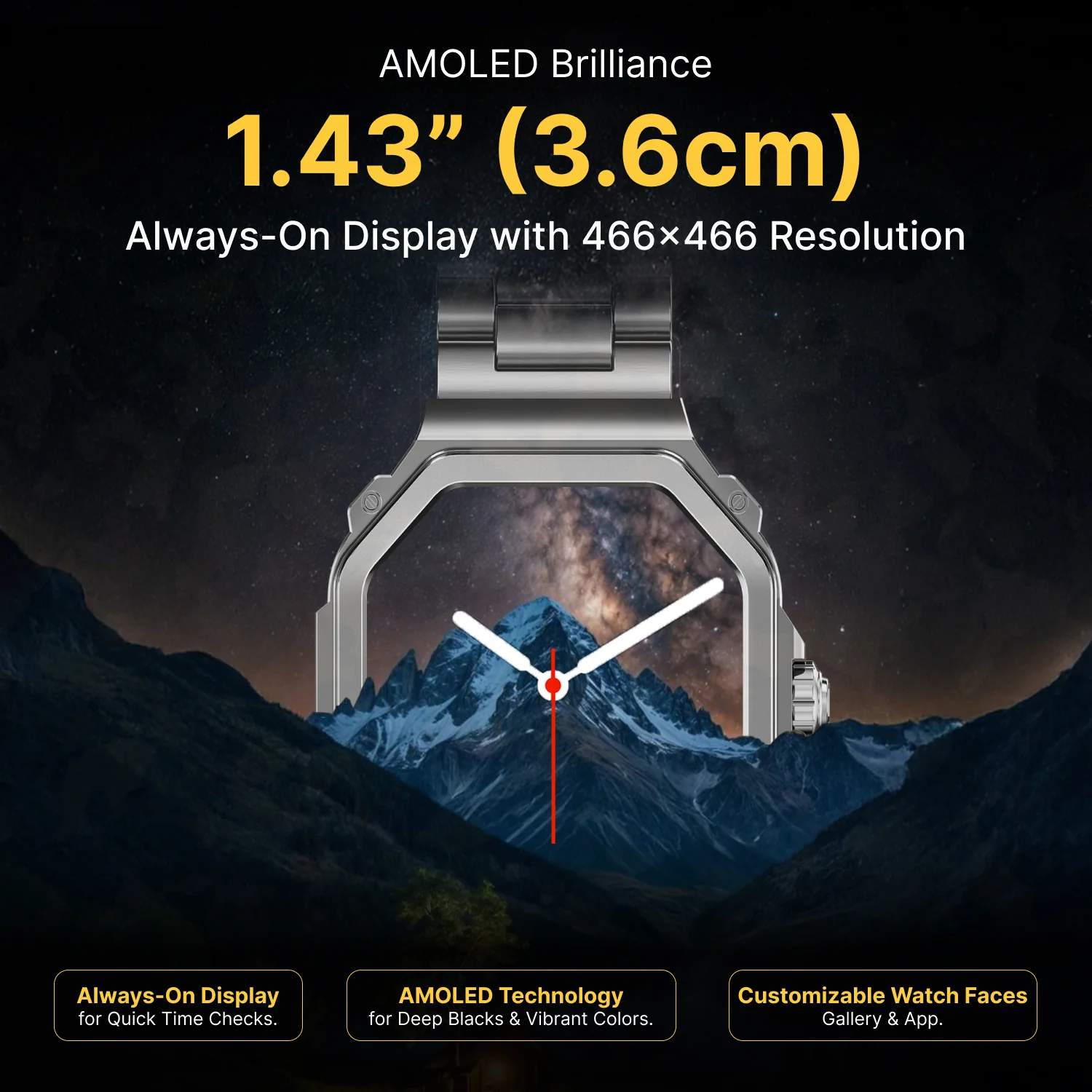 TIMEX Smart Nova 1.43 inches (3.6cm) AMOLED Display with Functional Crown, Stainless Steel Bracelet and BT Calling Smartwatch for Unisex - TWTXW1004T - Image 5