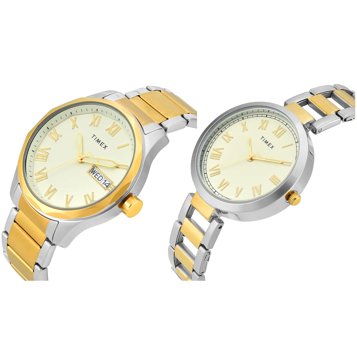 TIMEX Tan Round Dial Analog Pair's Watch - TW00PR341 - Image 3