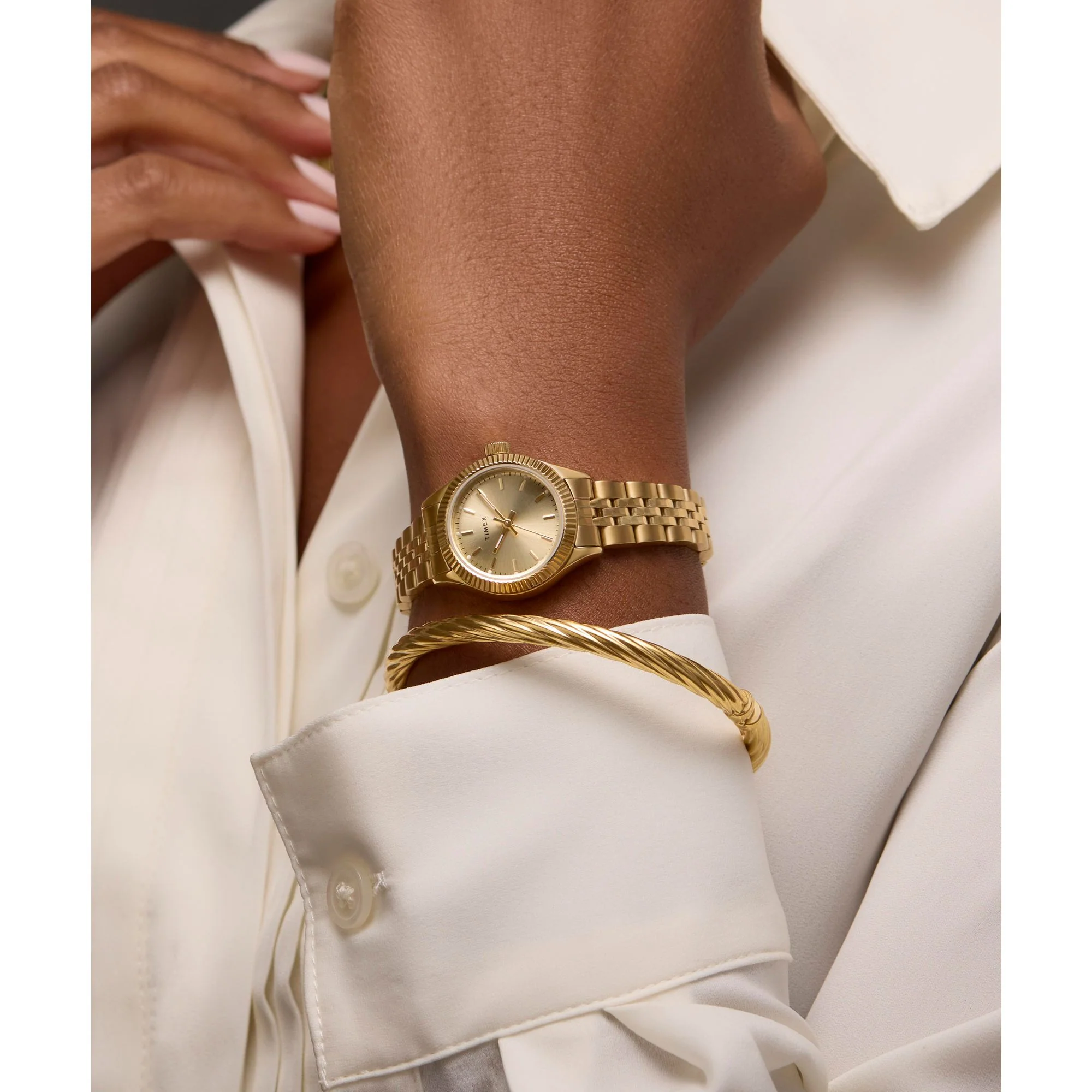 TIMEX Trend Gold-Tone Round Dial Analog Women's Watch - TW2W91000UJ - Image 7