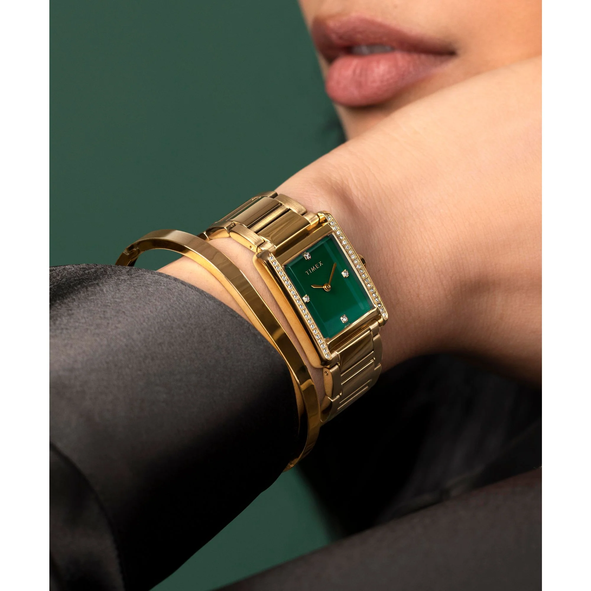TIMEX Trend Women Green Rectangle Dial Analog Watch - TW2W87500UJ - Image 4