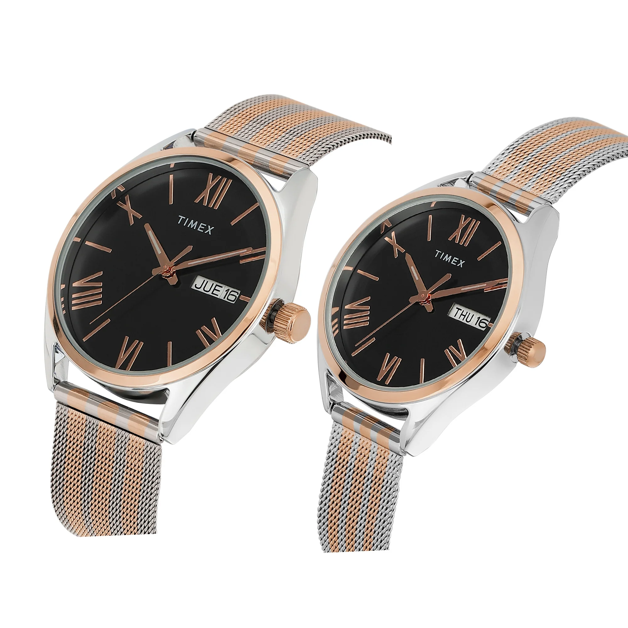 TIMEX Trendline Black Round Dial Analog Pair's Watch - TW00PR351 - Image 2