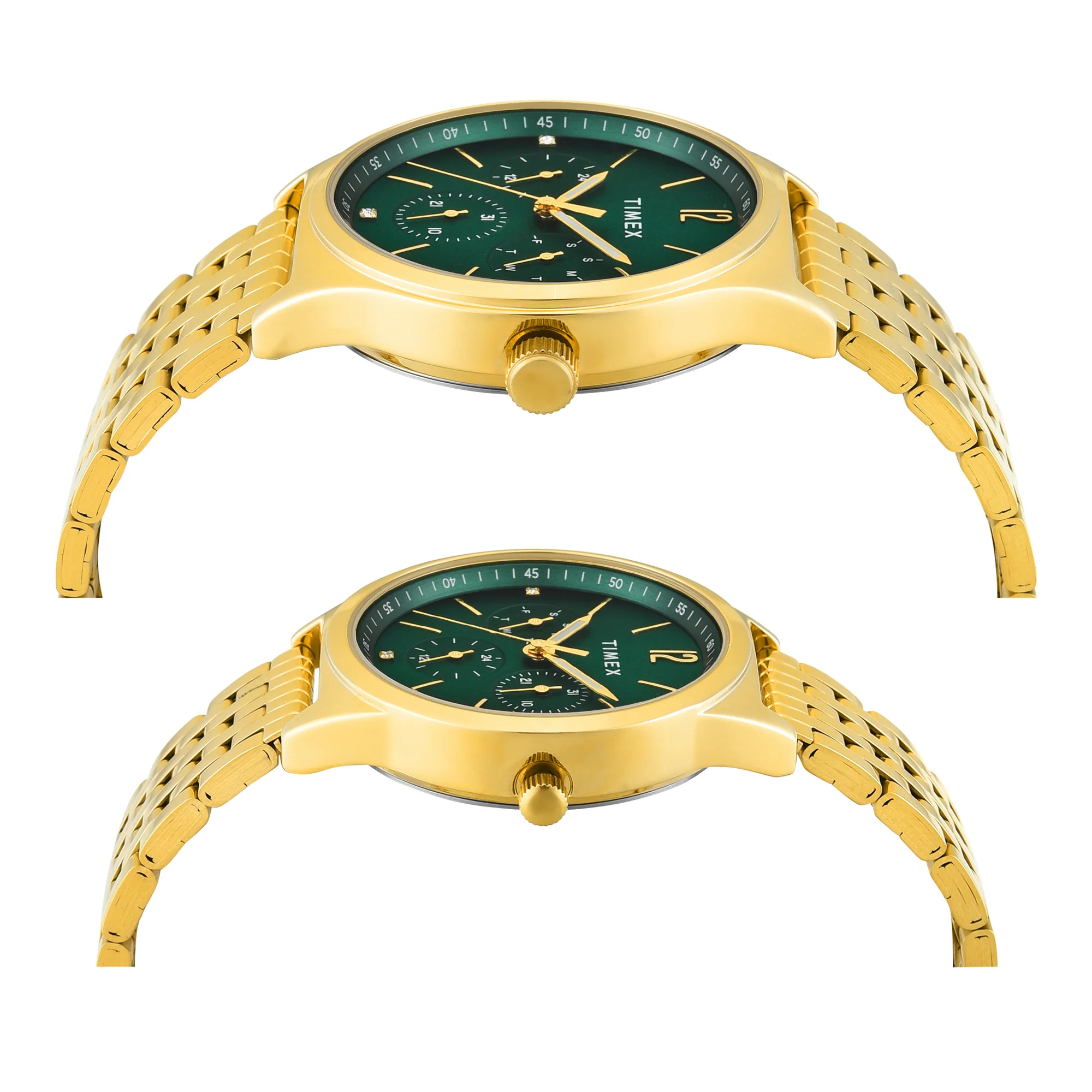 TIMEX Trendline Green Round Dial Analog Pair's Watch - TW00PR348 - Image 4