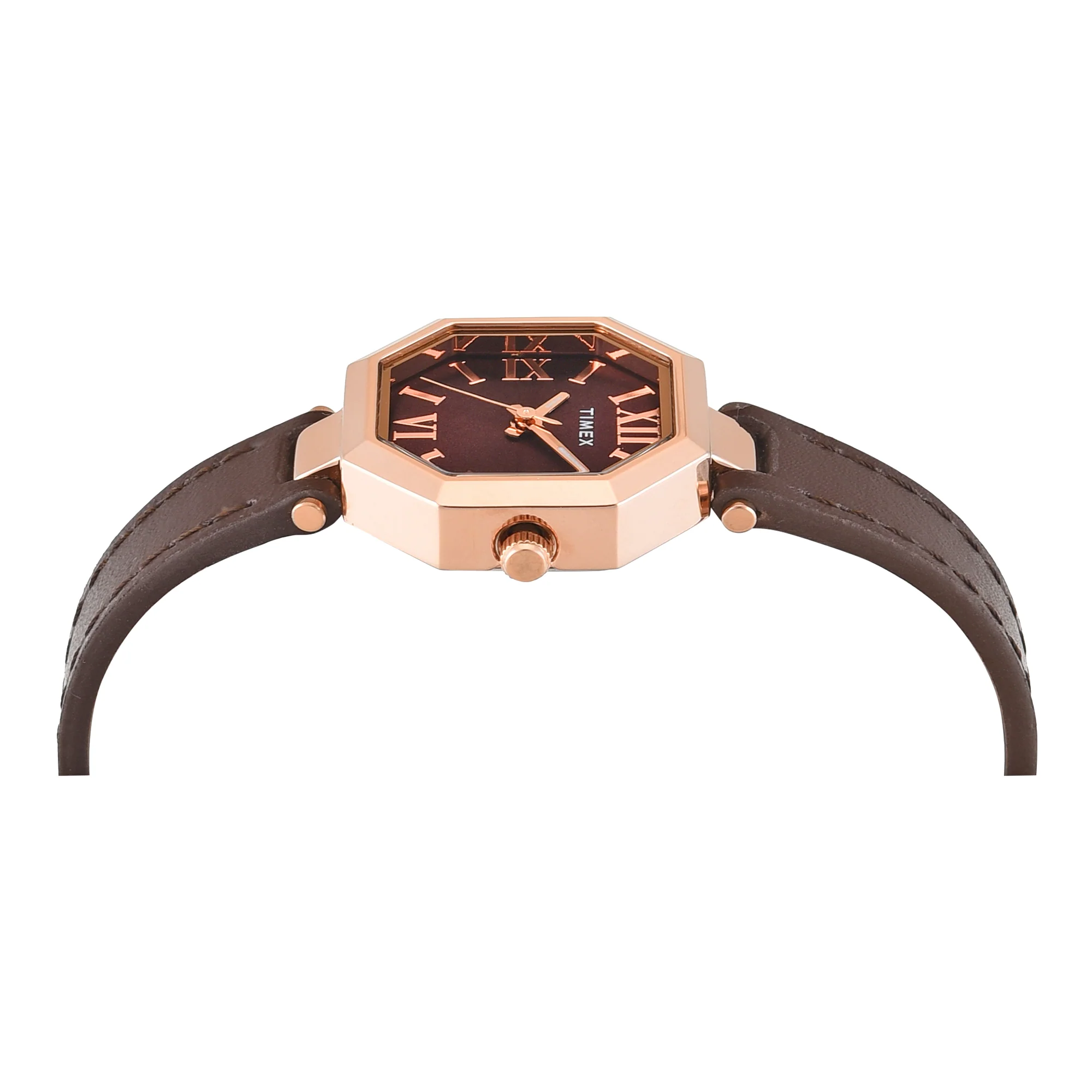 Timex Trendline Octagonal 26mm Brown Dial Analog Women Watch - TWEL26901 - Image 4