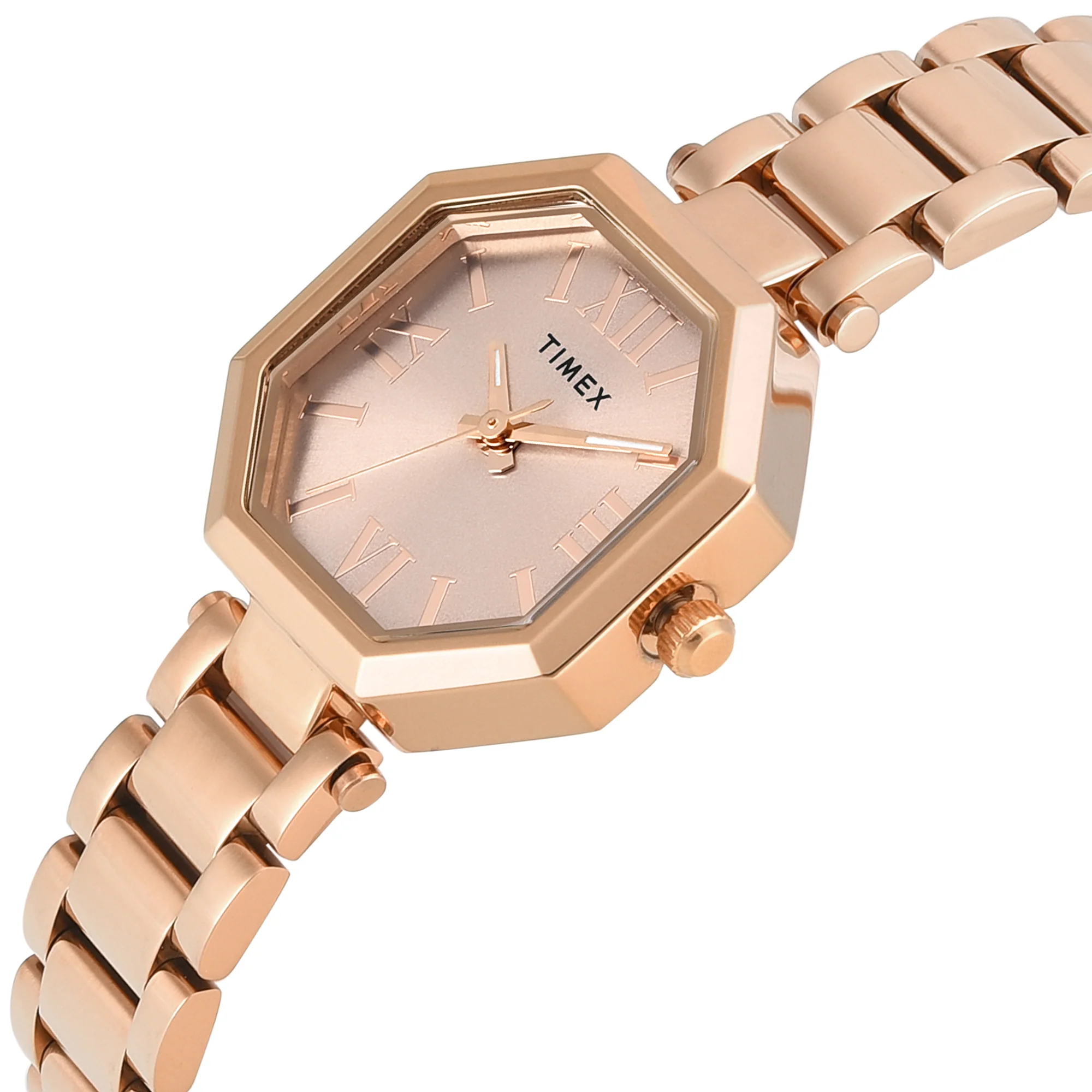 Timex Trendline Octagonal 26mm Rose Gold Dial Analog Women Watch - TWEL26903 - Image 2