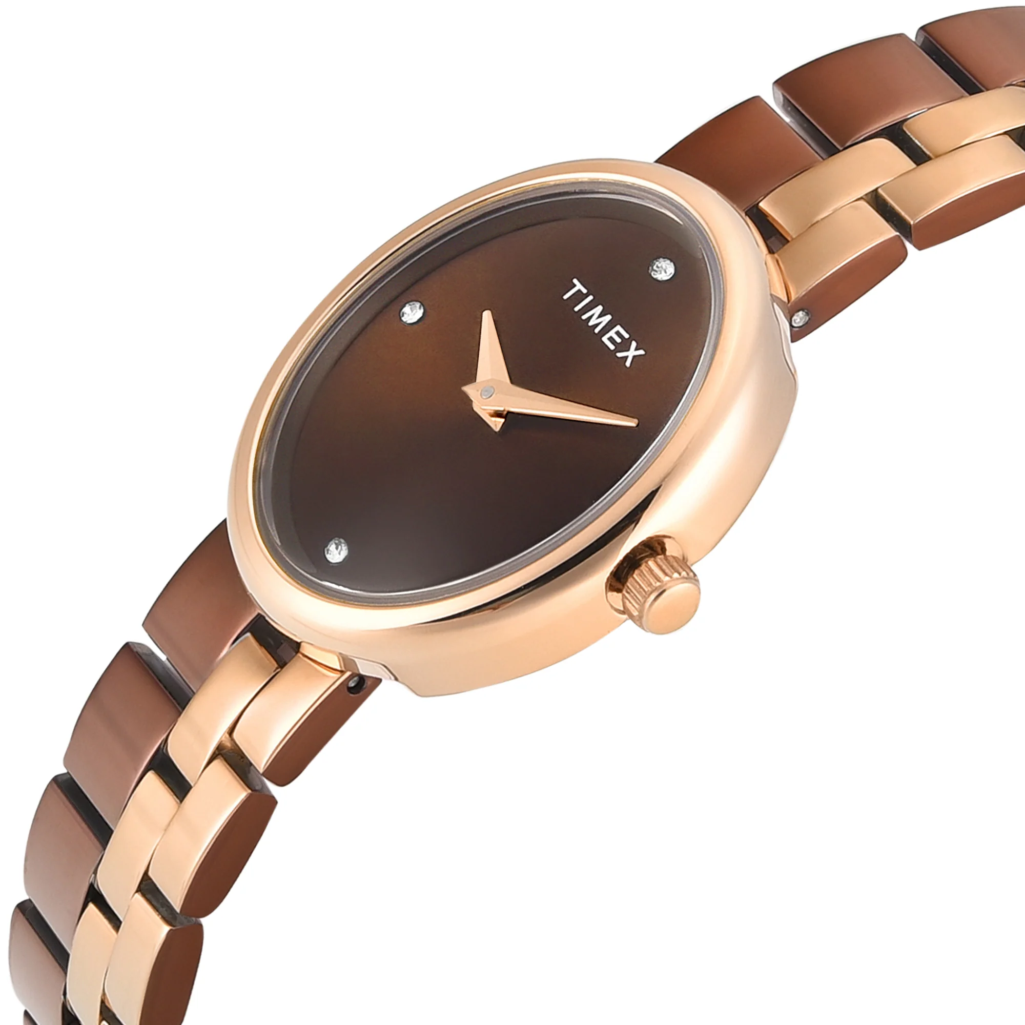 Timex Trendline Oval 23mm Brown Dial Analog Women Watch - TWEL27102 - Image 3