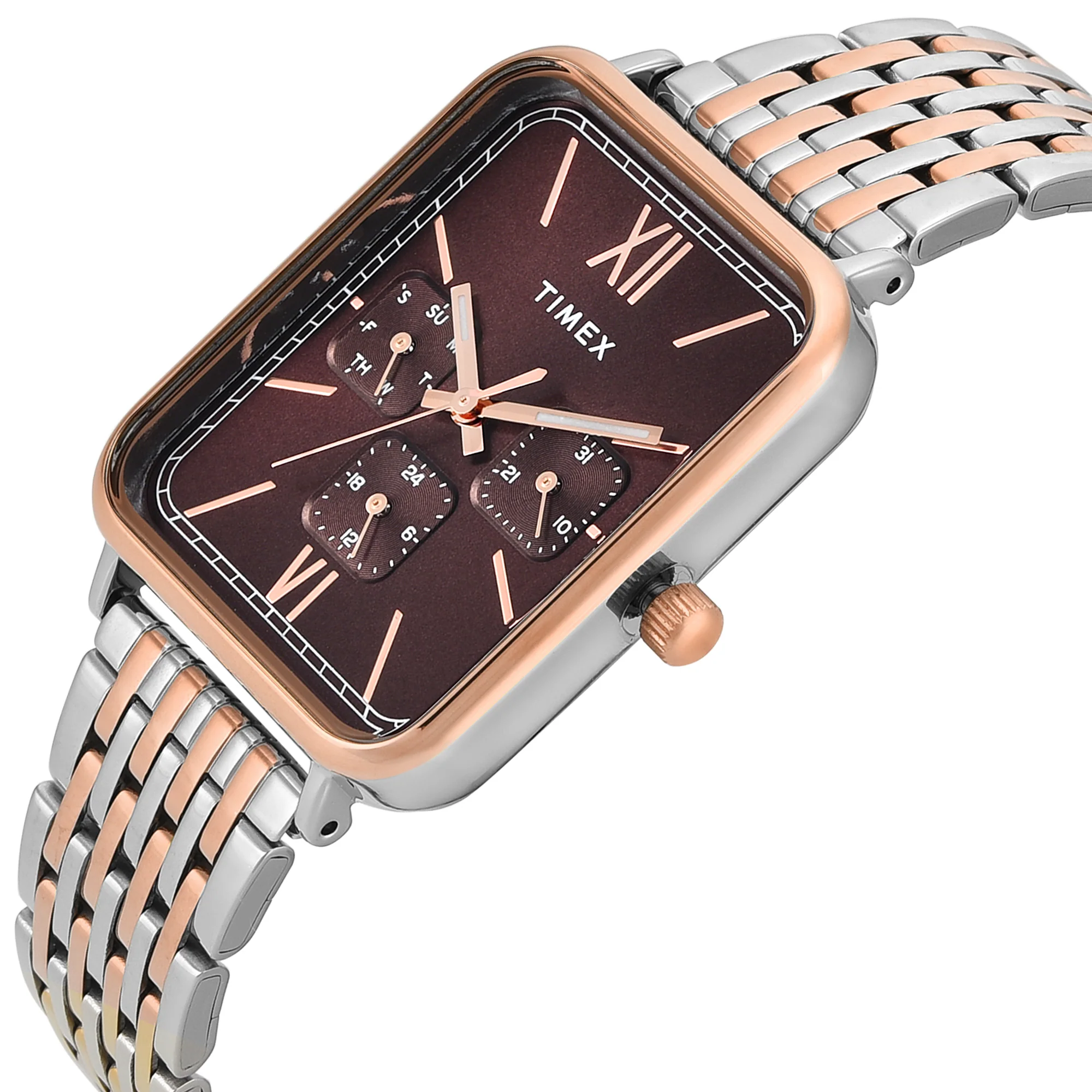 Timex Trendline Rectangle 30mm Brown Dial Analog Men Watch - TWEG34601 - Image 2