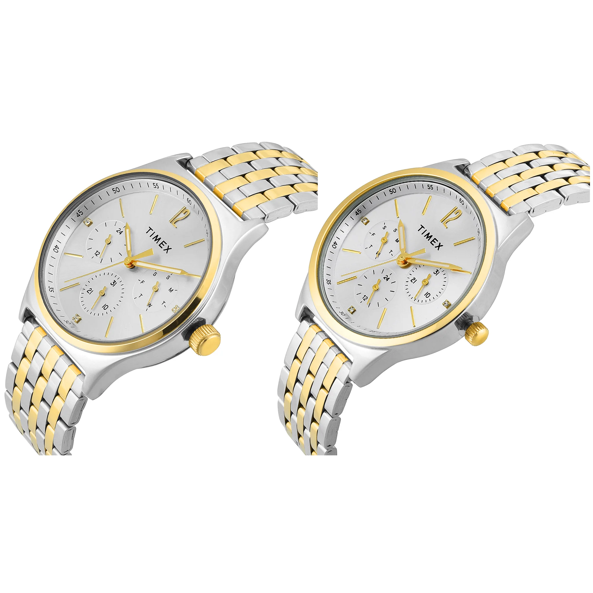 TIMEX Trendline Silver Round Dial Analog Pair's Watch - TW00PR350 - Image 3