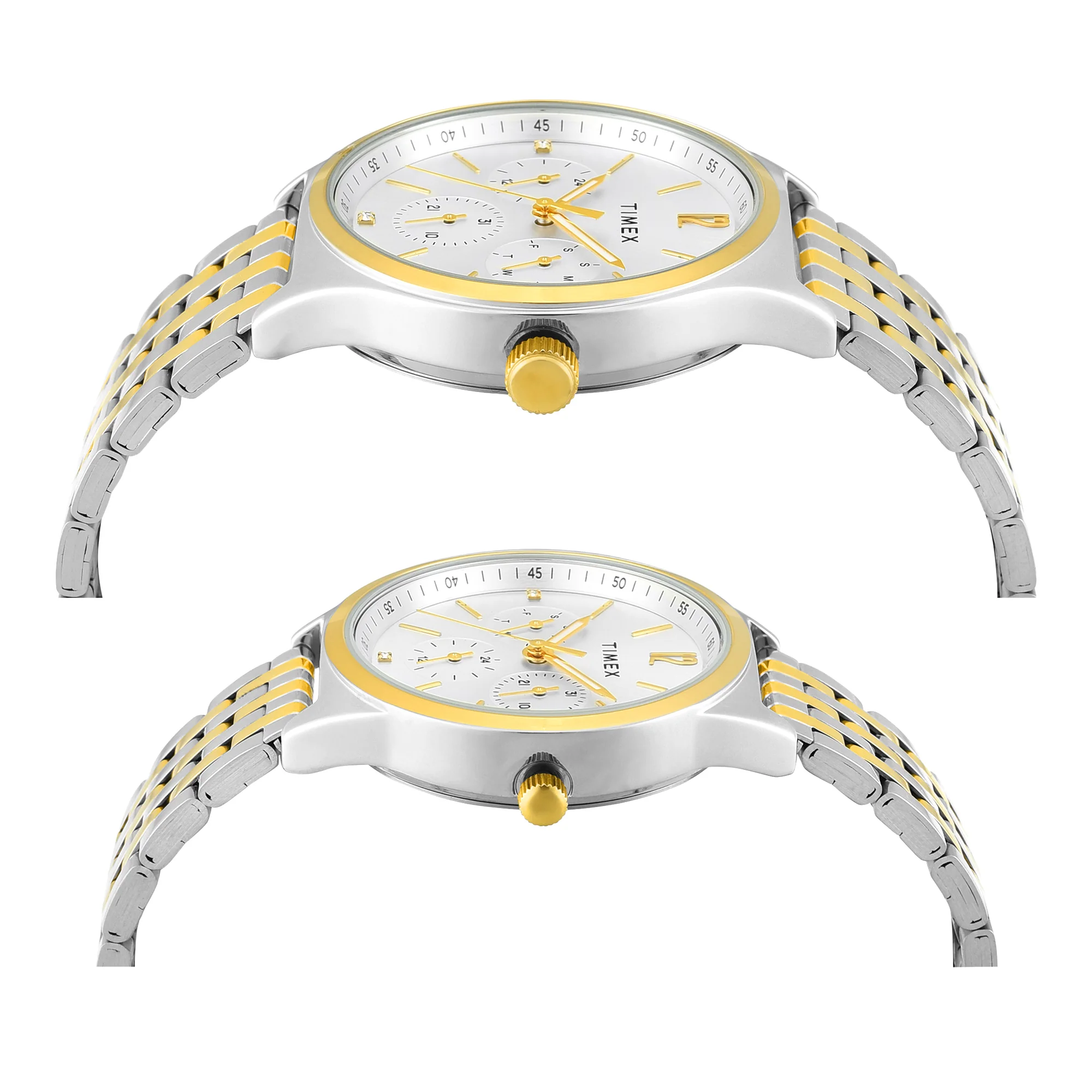 TIMEX Trendline Silver Round Dial Analog Pair's Watch - TW00PR350 - Image 4