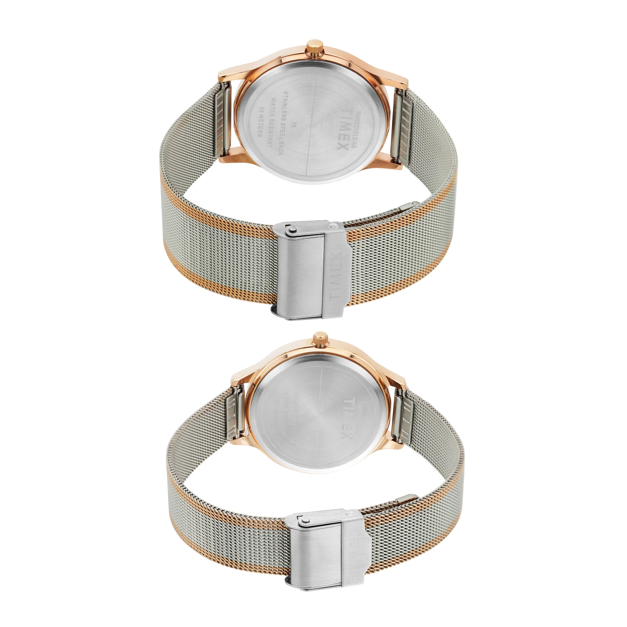 TIMEX Unisex Beige Round Dial Analog Pair Watch - TW00ZR513 - Image 5
