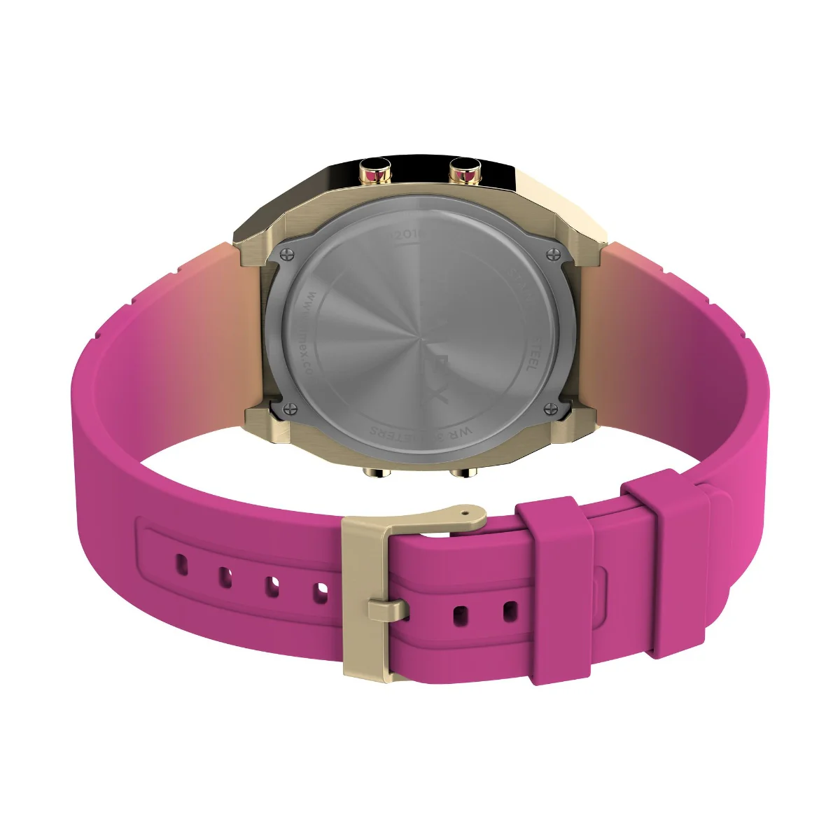 Timex Unisex Beige Stainless Steel Square Dial Digital Watch-TW2V74400X8 - Image 2