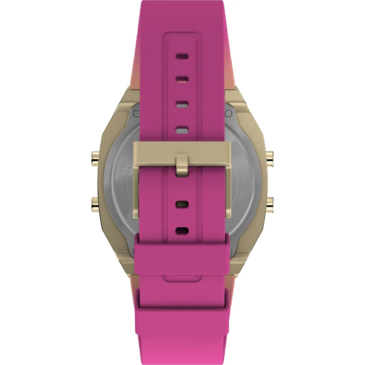 Timex Unisex Beige Stainless Steel Square Dial Digital Watch-TW2V74400X8 - Image 3