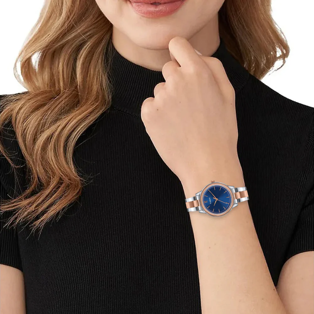 Timex Unisex Blue Round Analog Pair Watch- TW00ZP006 - Image 2