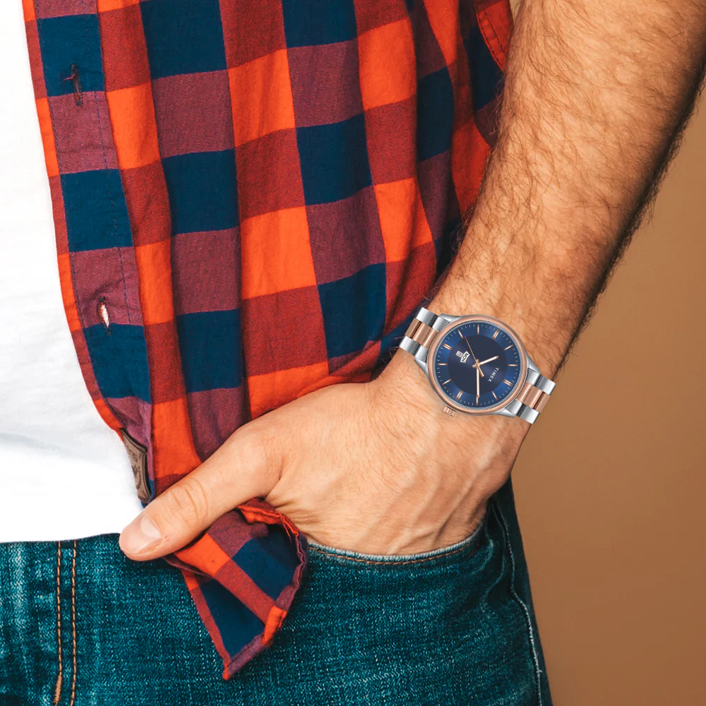 Timex Unisex Blue Round Analog Pair Watch- TW00ZP010 - Image 3
