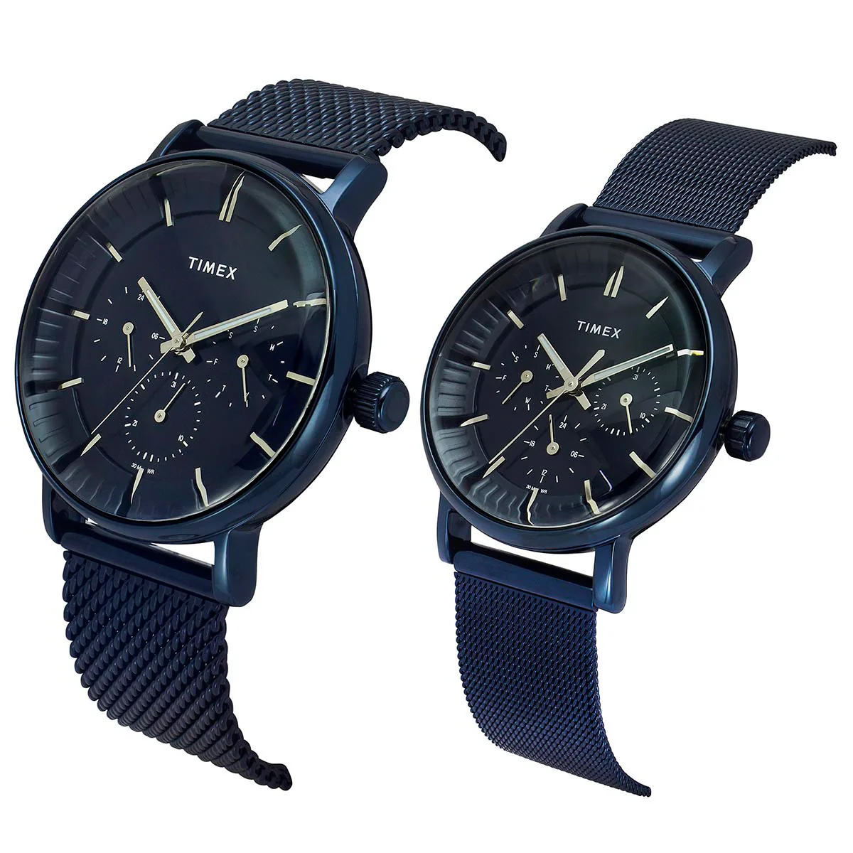 TIMEX Unisex Blue Round Dial Analog Pair Watch - TW0PRE005 - Image 2