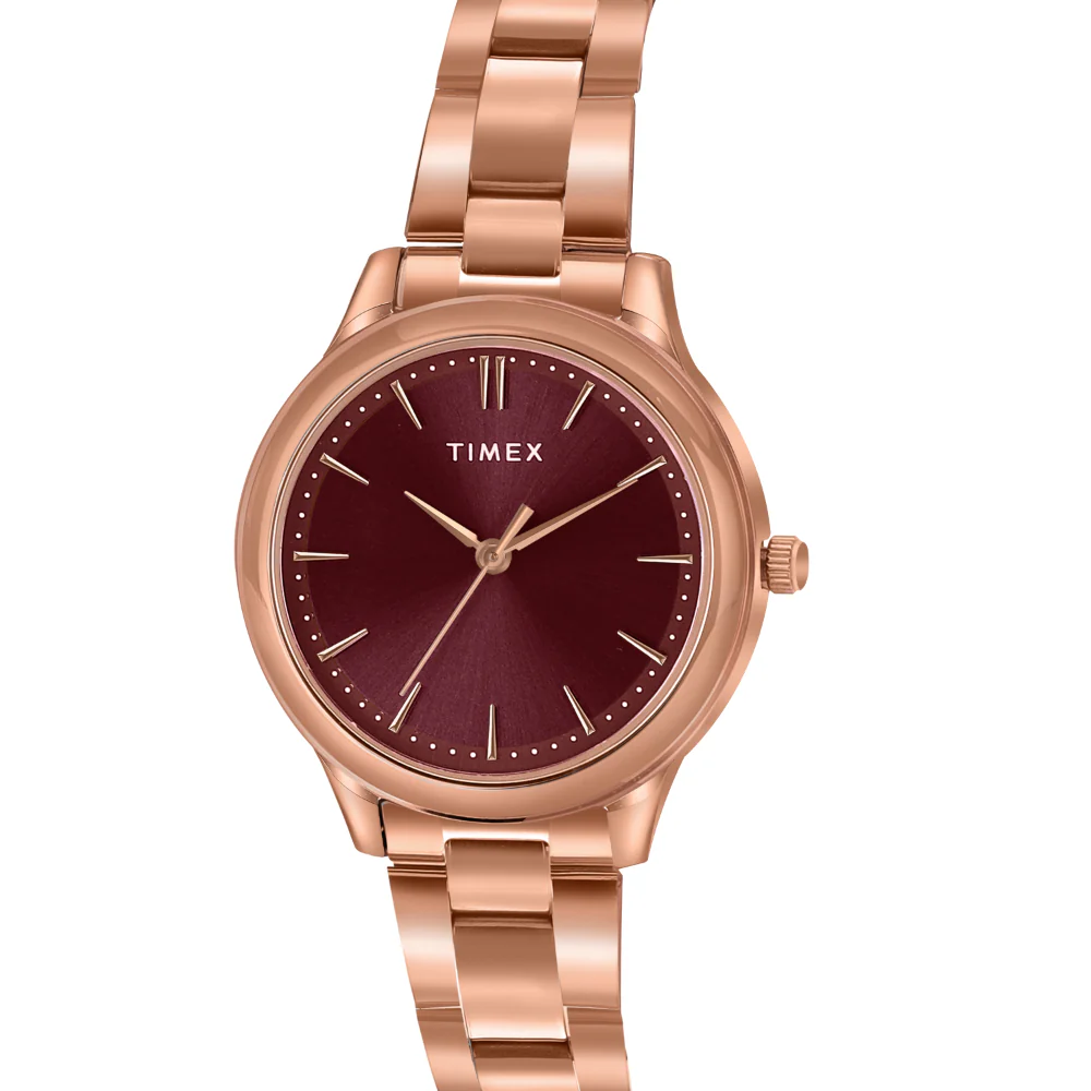 Timex Unisex Burgundy Round Analog Pair Watch- TW00ZP005 - Image 7