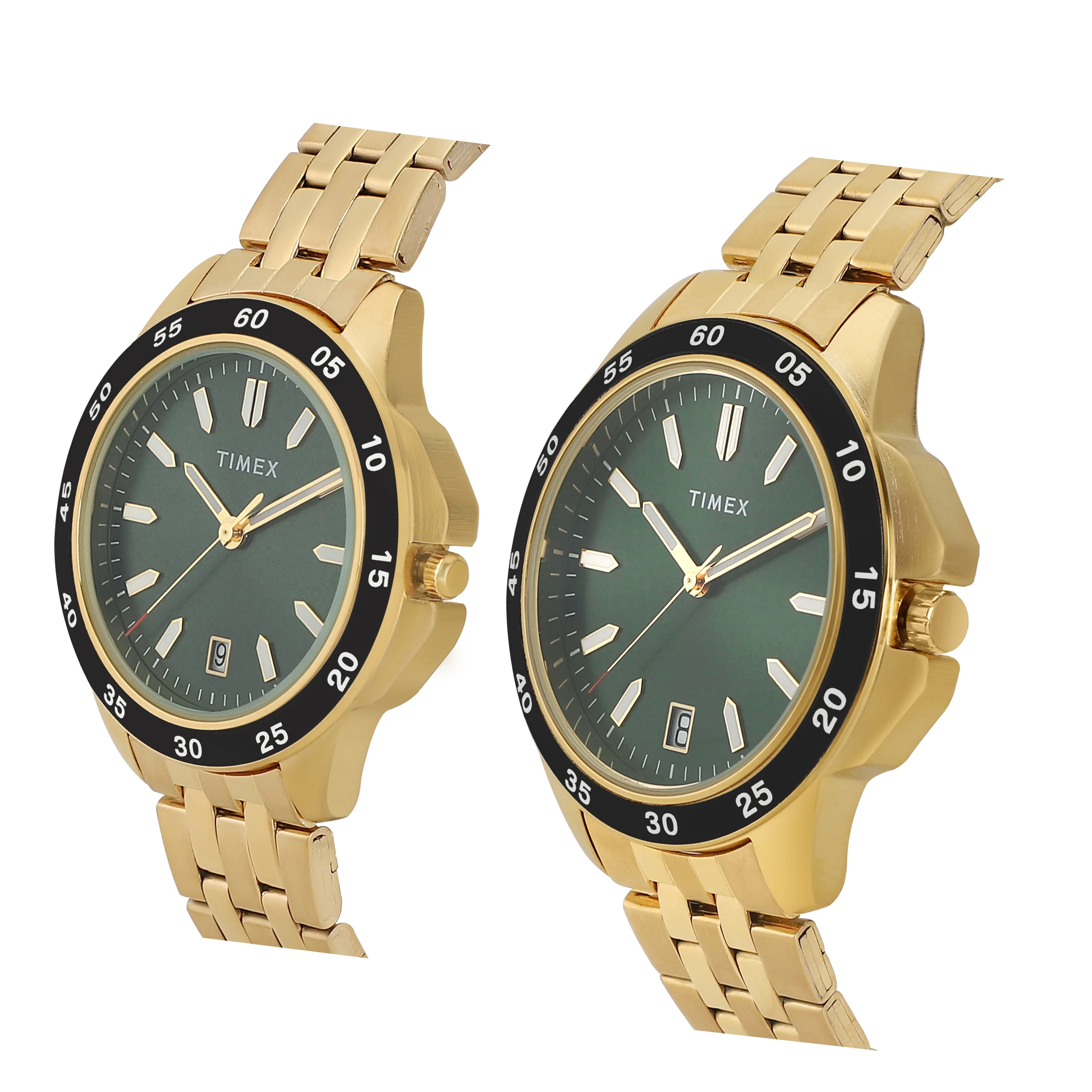 TIMEX Unisex Green Round Dial Analog Pair Watch - TW0PRE008 - Image 2